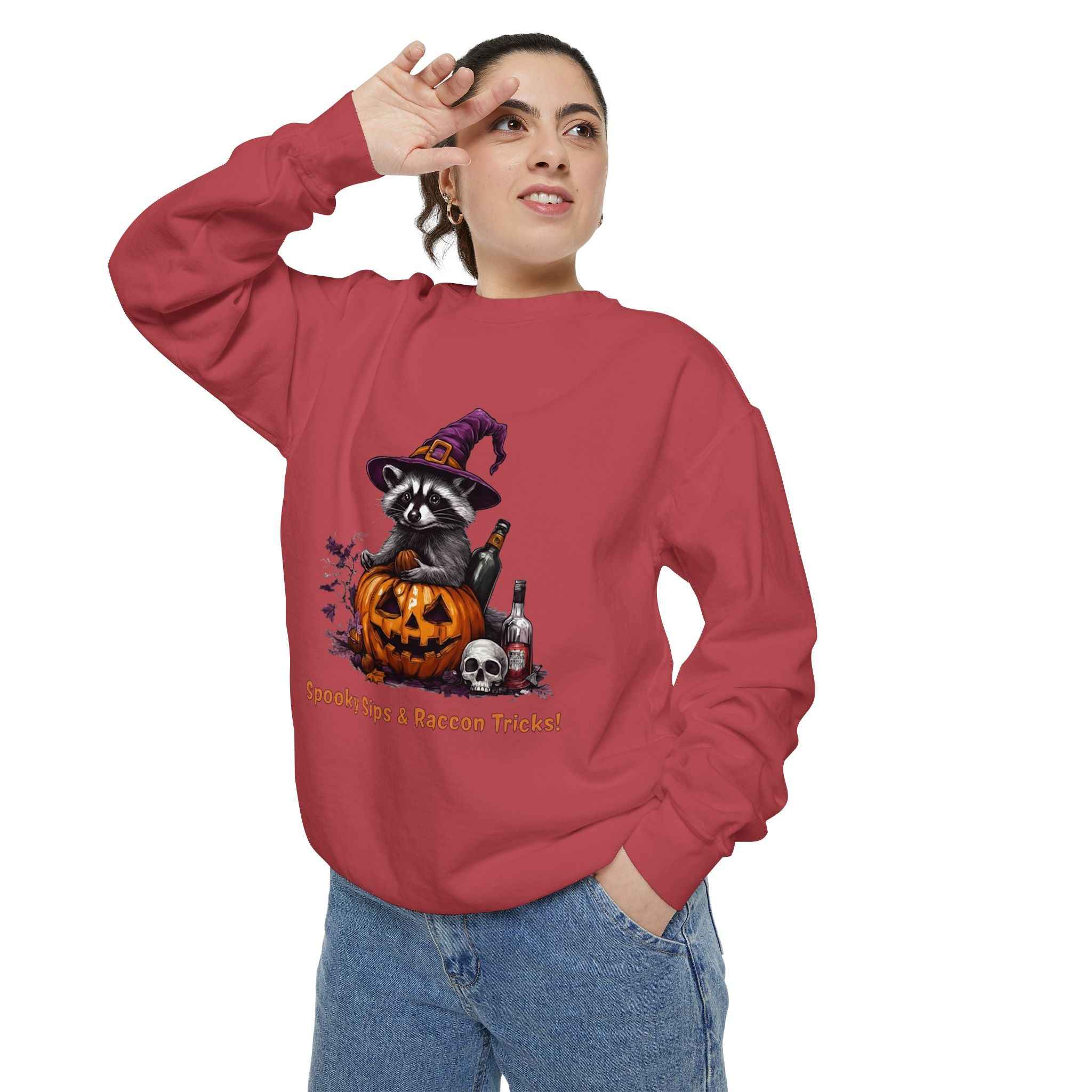 Halloween Raccoon Sweatshirt - Cozy Fall Apparel and Perfect Halloween Gifts