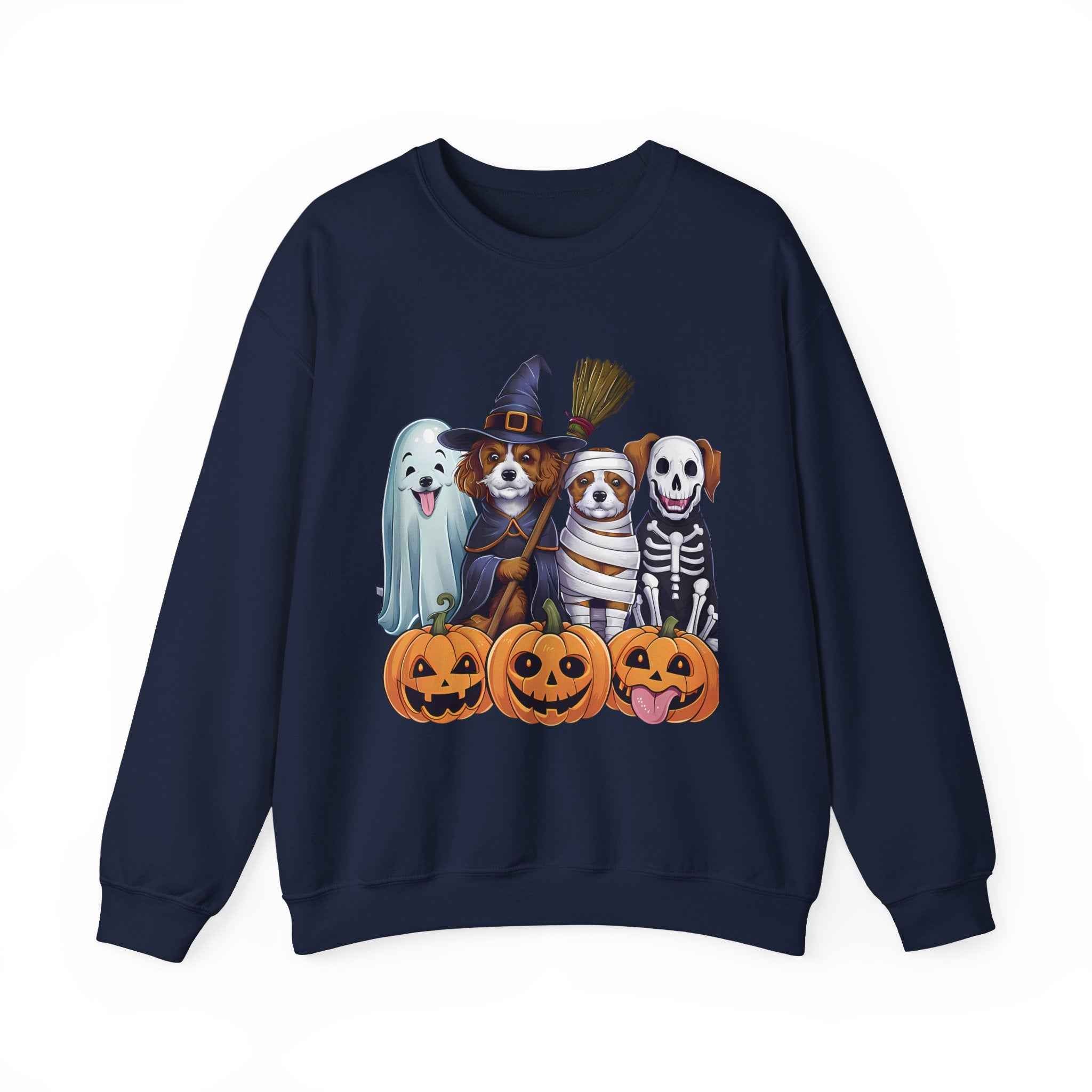 Halloween Dogs Sweatshirt - Spooky Pet Lover Crewneck for Fall Fashion and Pumpkin Style