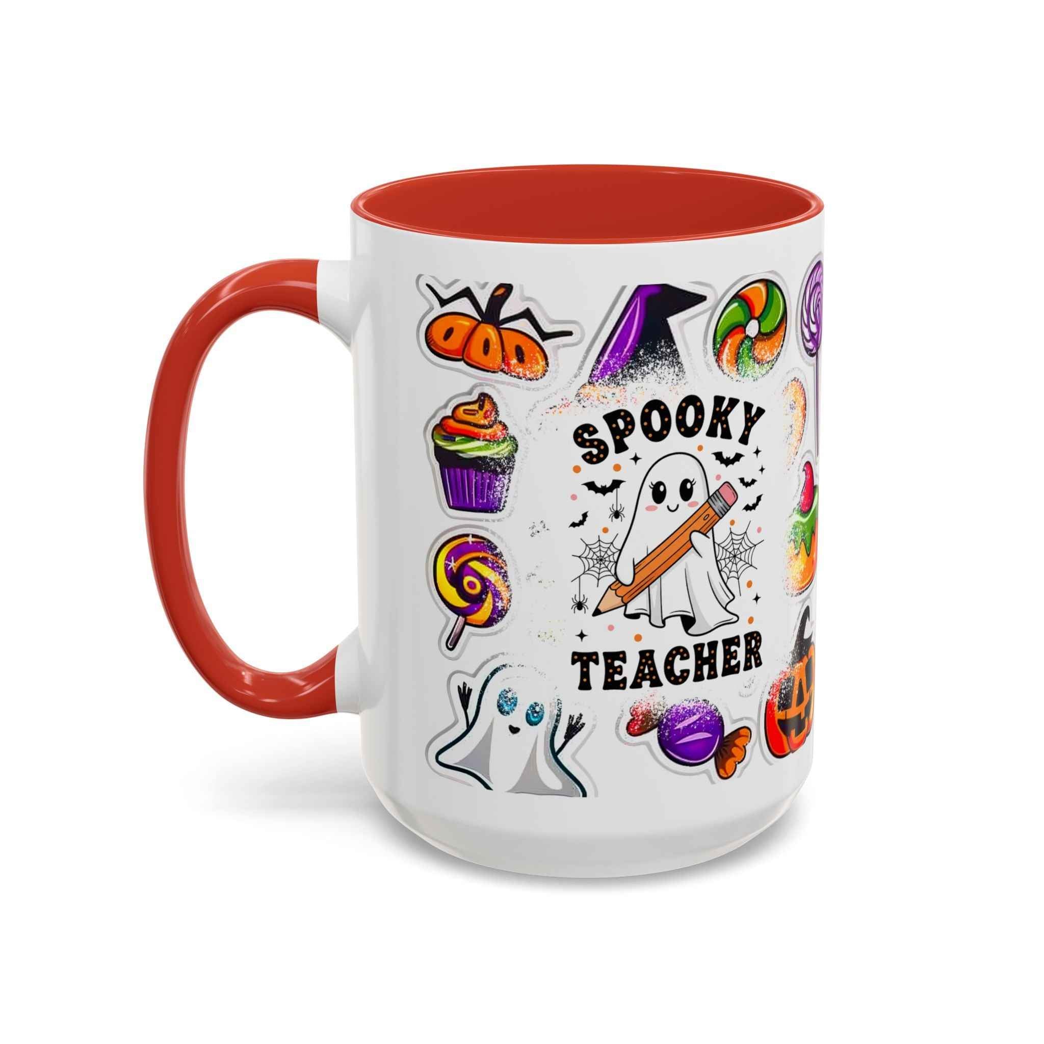 Spooky Teacher Coffee Mug – Adorable Halloween Decor with Cute Ghost Design