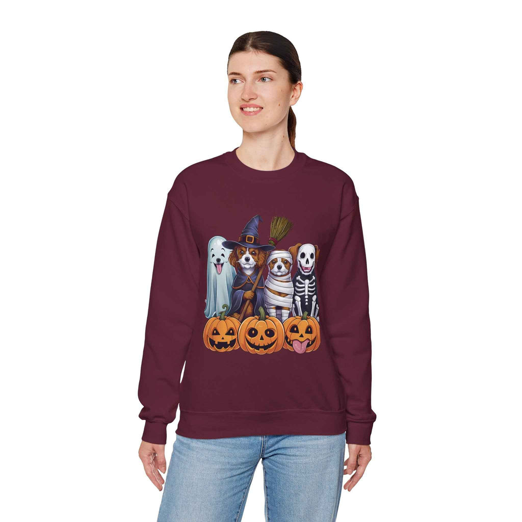 Halloween Dogs Sweatshirt - Spooky Pet Lover Crewneck for Fall Fashion and Pumpkin Style