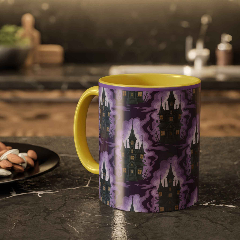 Haunted Castle Coffee Mug - Gothic Halloween Drinkware for Spooky Sips