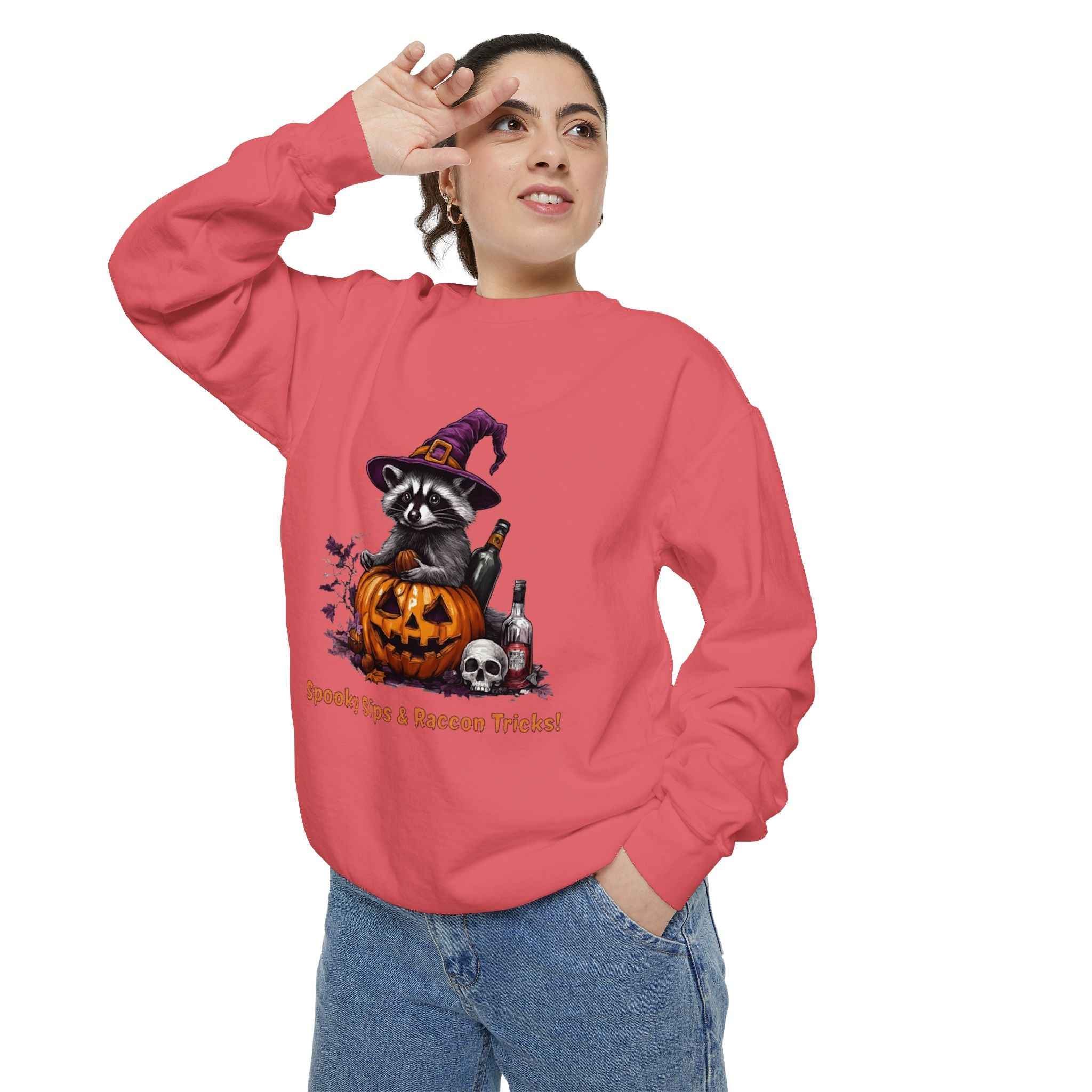 Halloween Raccoon Sweatshirt - Cozy Fall Apparel and Perfect Halloween Gifts