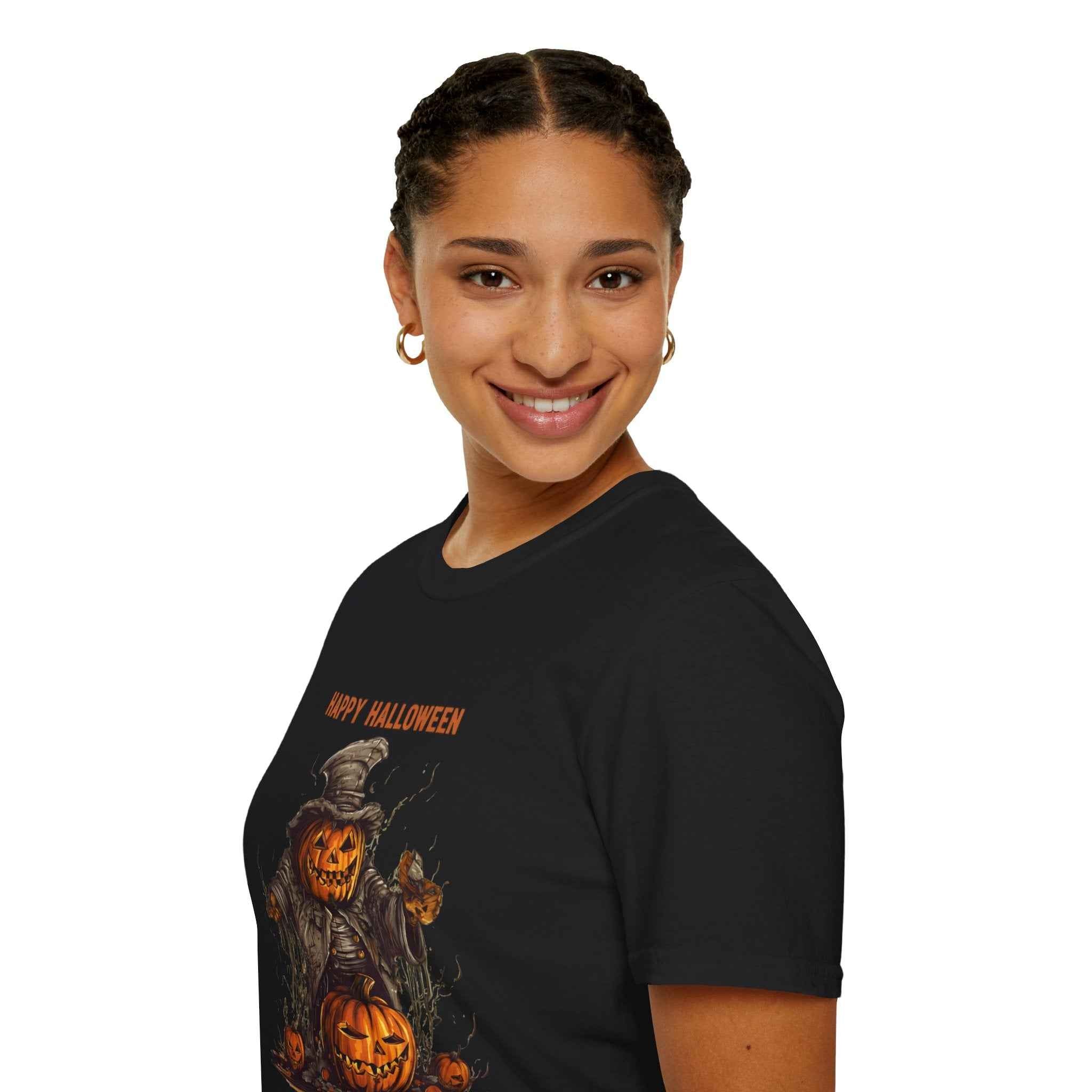 Happy Halloween T-Shirt – Unisex Pumpkin Tee for Spooky Fall Celebrations