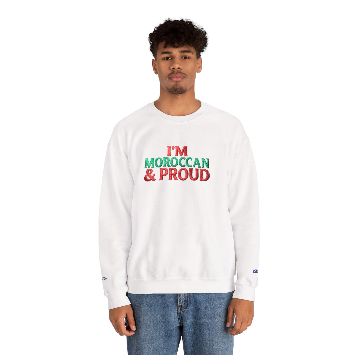 Moroccan & Proud Crewneck Sweatshirt — Patriotic Morocco Pride Pullover - Ghita Shop