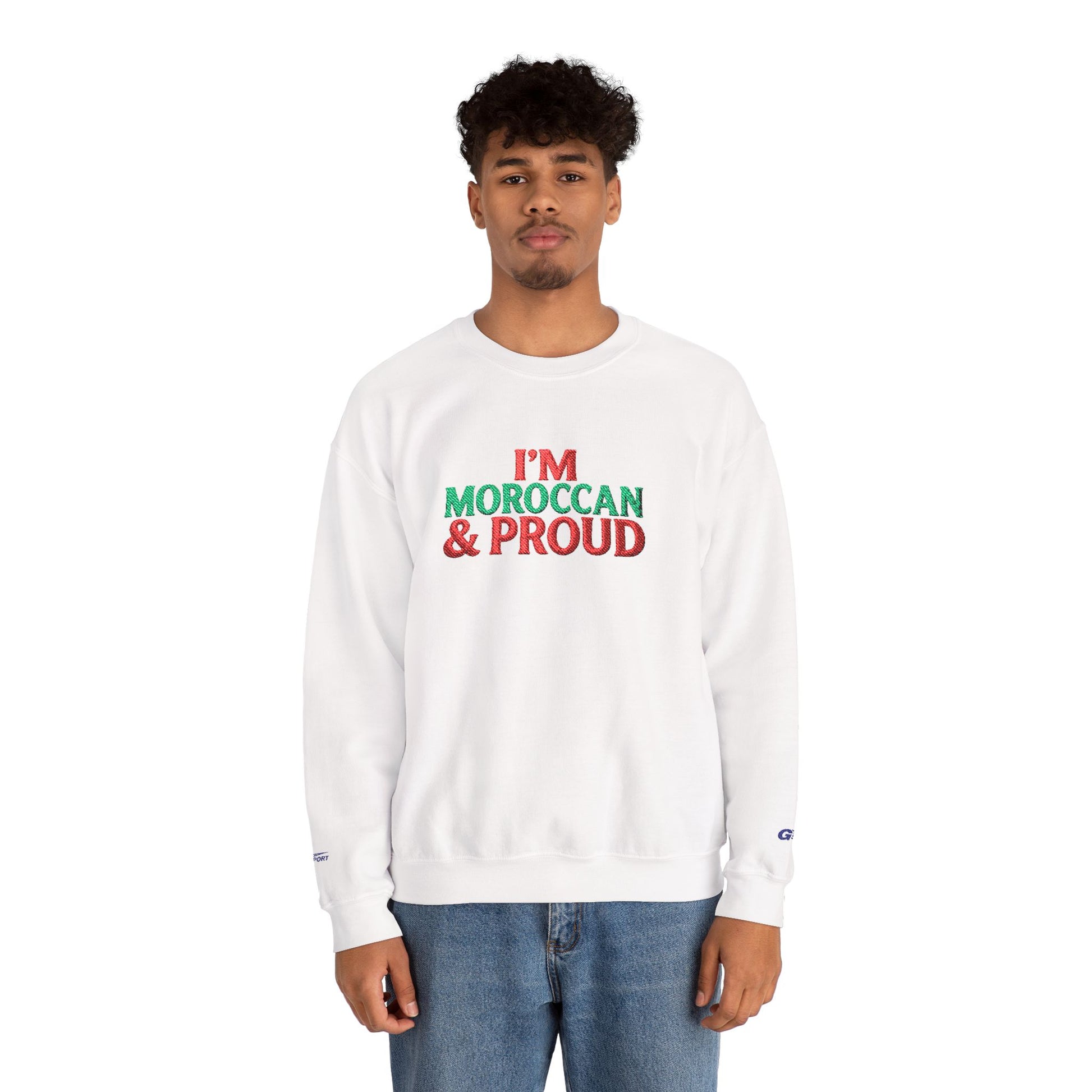 Moroccan & Proud Crewneck Sweatshirt — Patriotic Morocco Pride Pullover - Ghita Shop