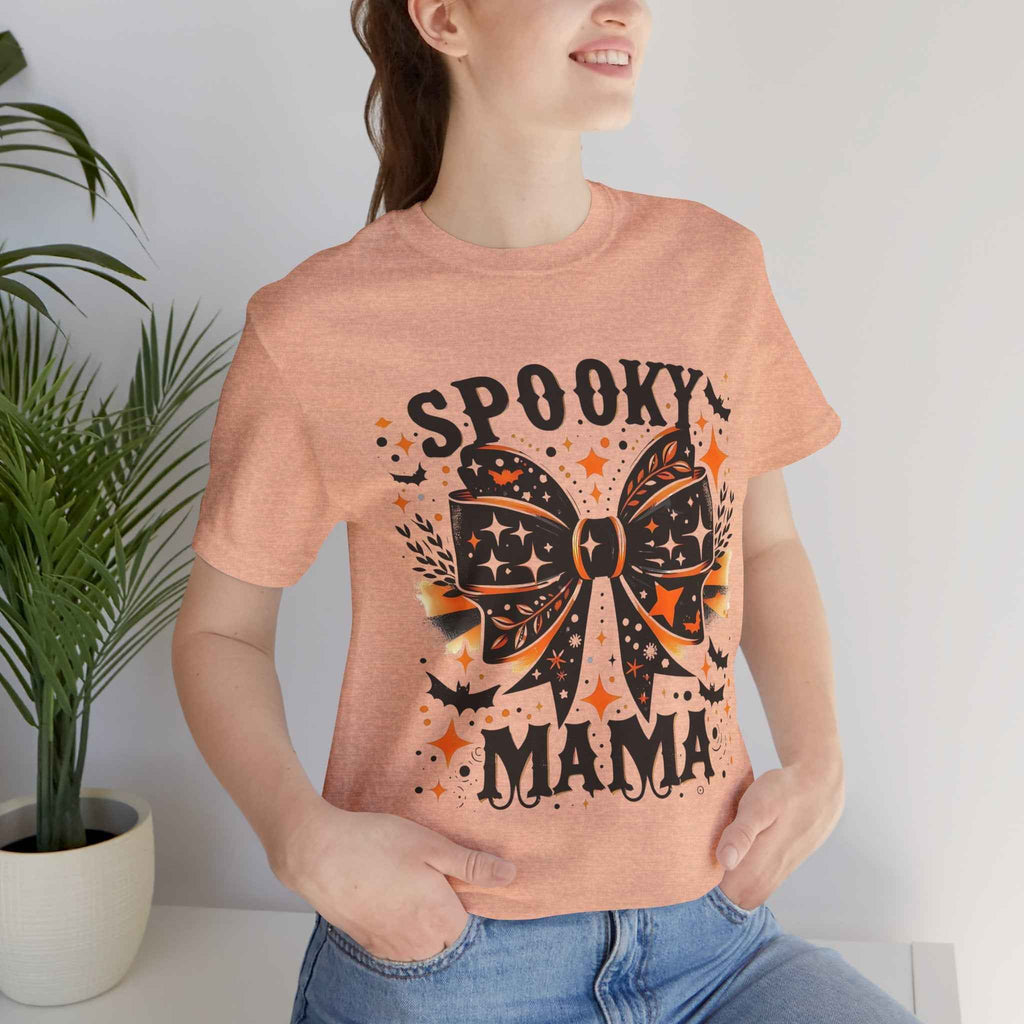 Spooky Mama T-Shirt - Unisex Jersey Tee for Halloween, Family Events, Gifts for Moms, Autumn Fashion, Casual Wear