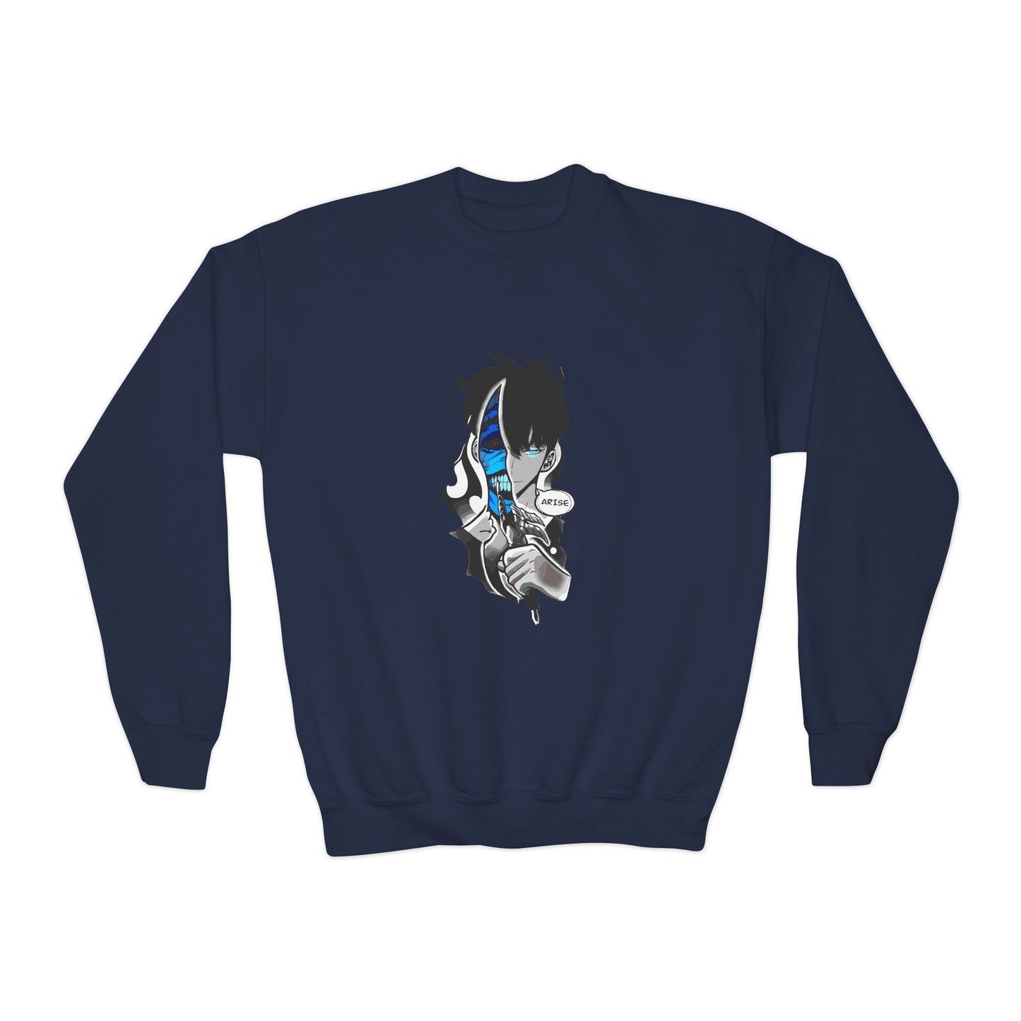 Blue Mask Anime Crewneck - Shadow Boy Design
