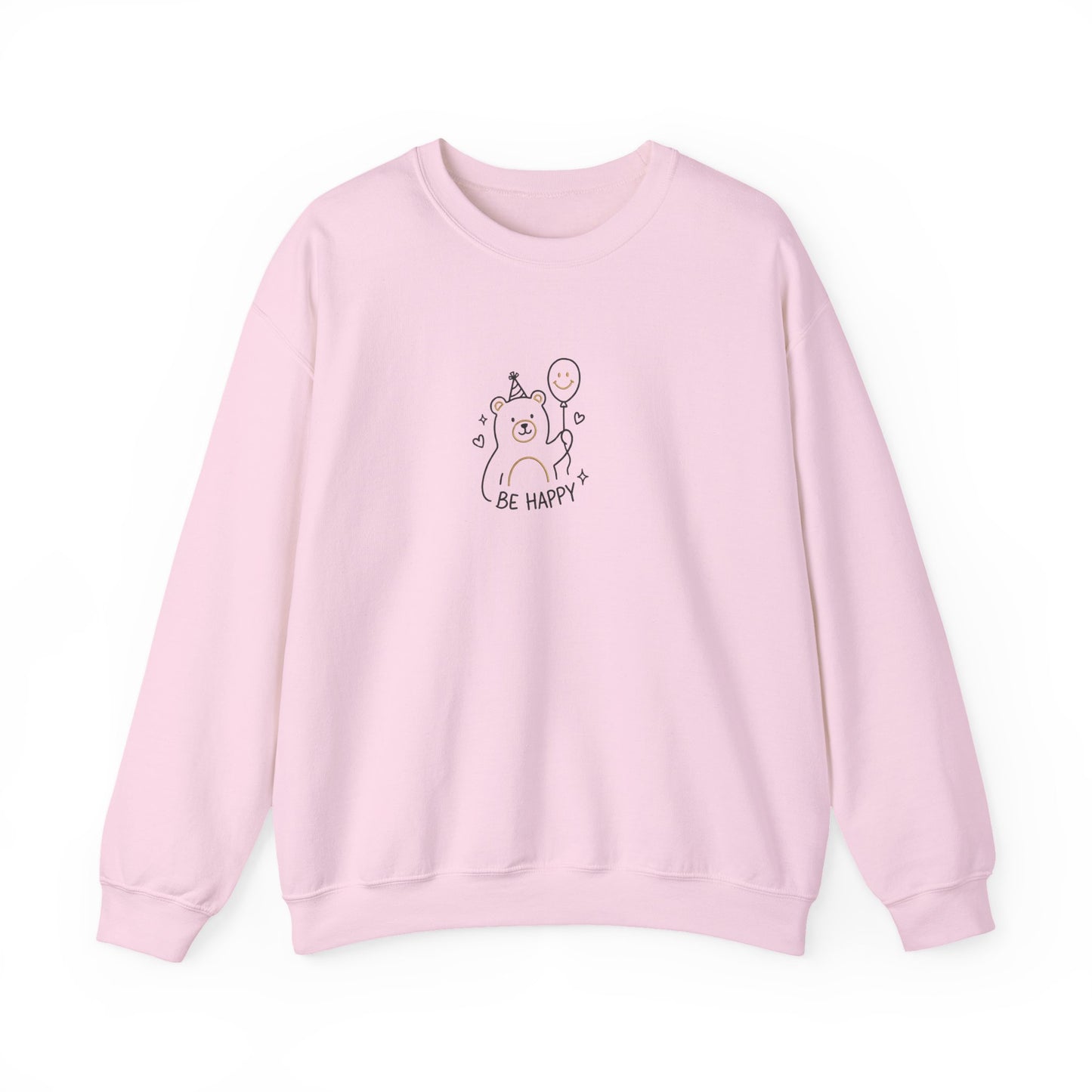 Cute Cat Crewneck Sweatshirt - Be Happy Graphic Cozy Casual Pullover - Ghita Shop