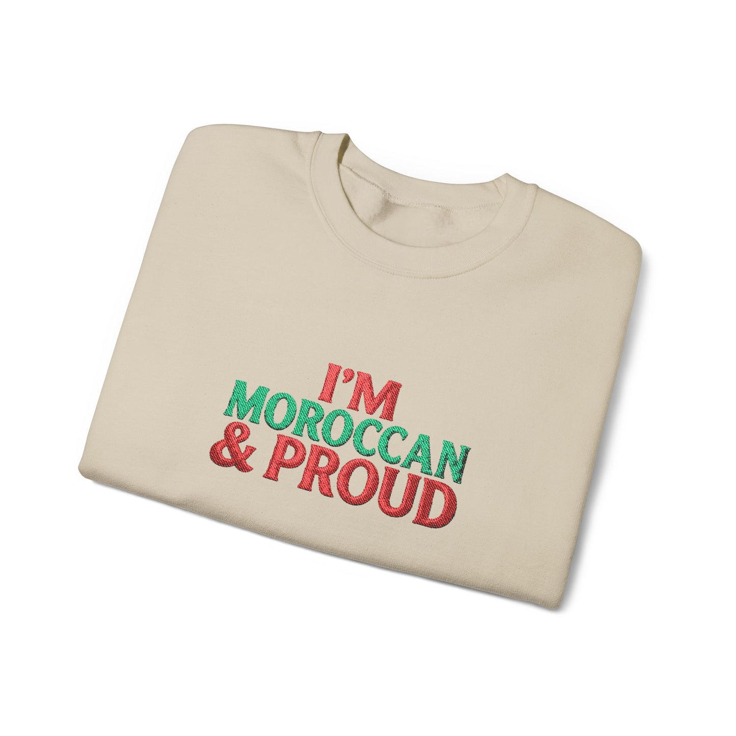 Moroccan & Proud Crewneck Sweatshirt — Patriotic Morocco Pride Pullover - Ghita Shop