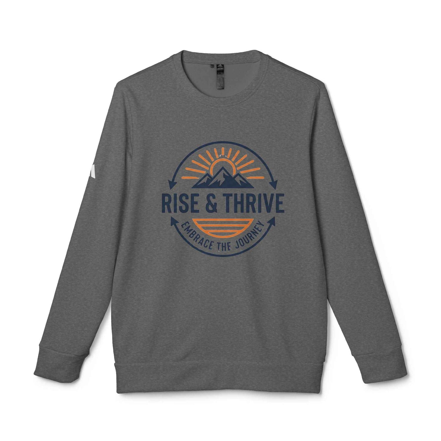 Rise & Thrive Crewneck Sweatshirt — Embrace the Journey Mountain Graphic