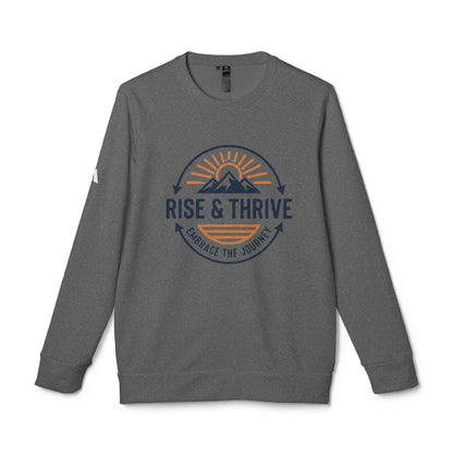 Rise & Thrive Crewneck Sweatshirt — Embrace the Journey Mountain Graphic