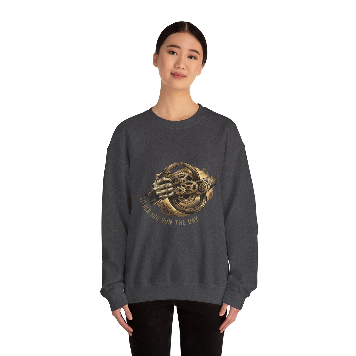 Steering Wheel Vintage Mechanical Crewneck Sweatshirt — Never You Run The Day