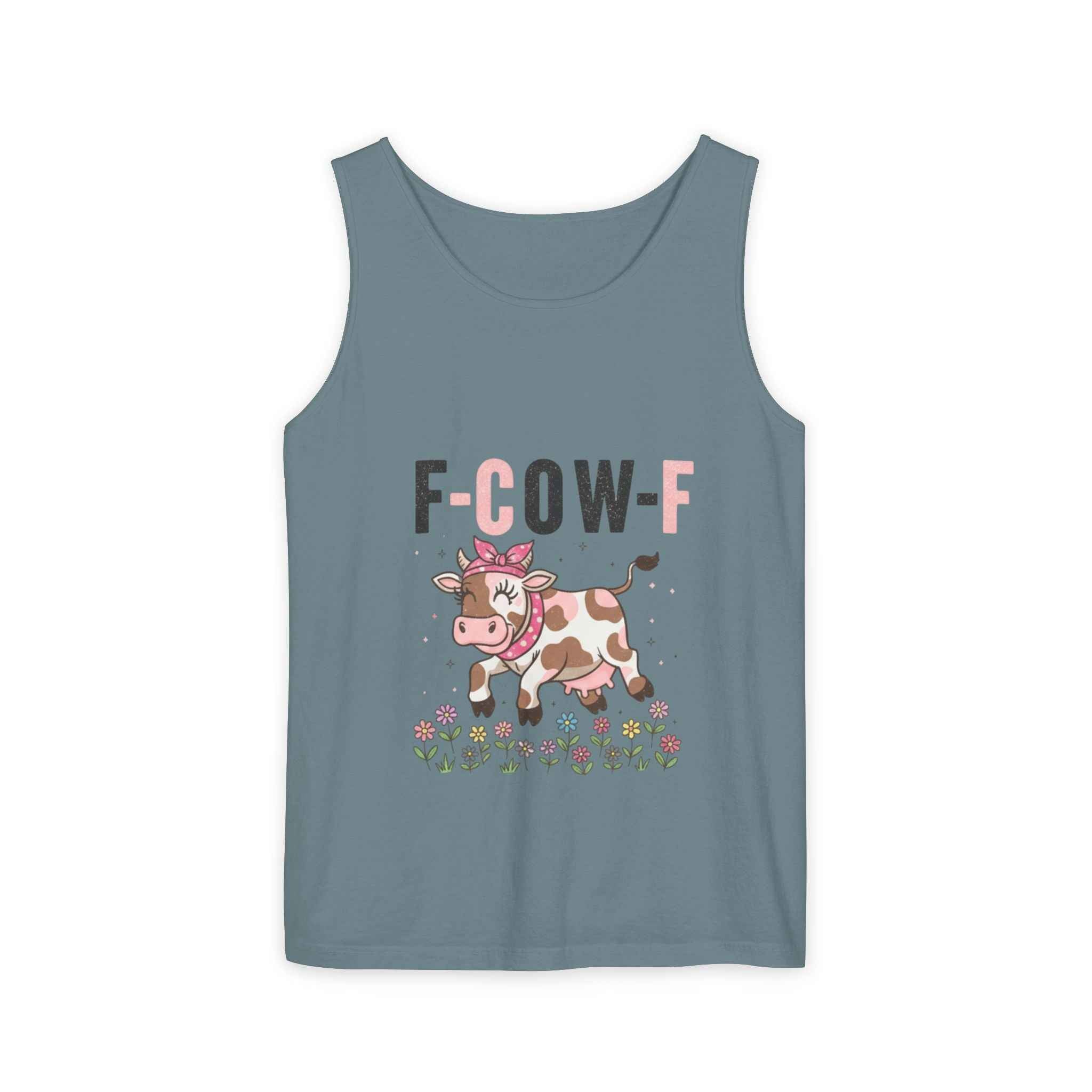 Tank Top Spooky Season Halloween Animal Humor Shirt F-Cow-F