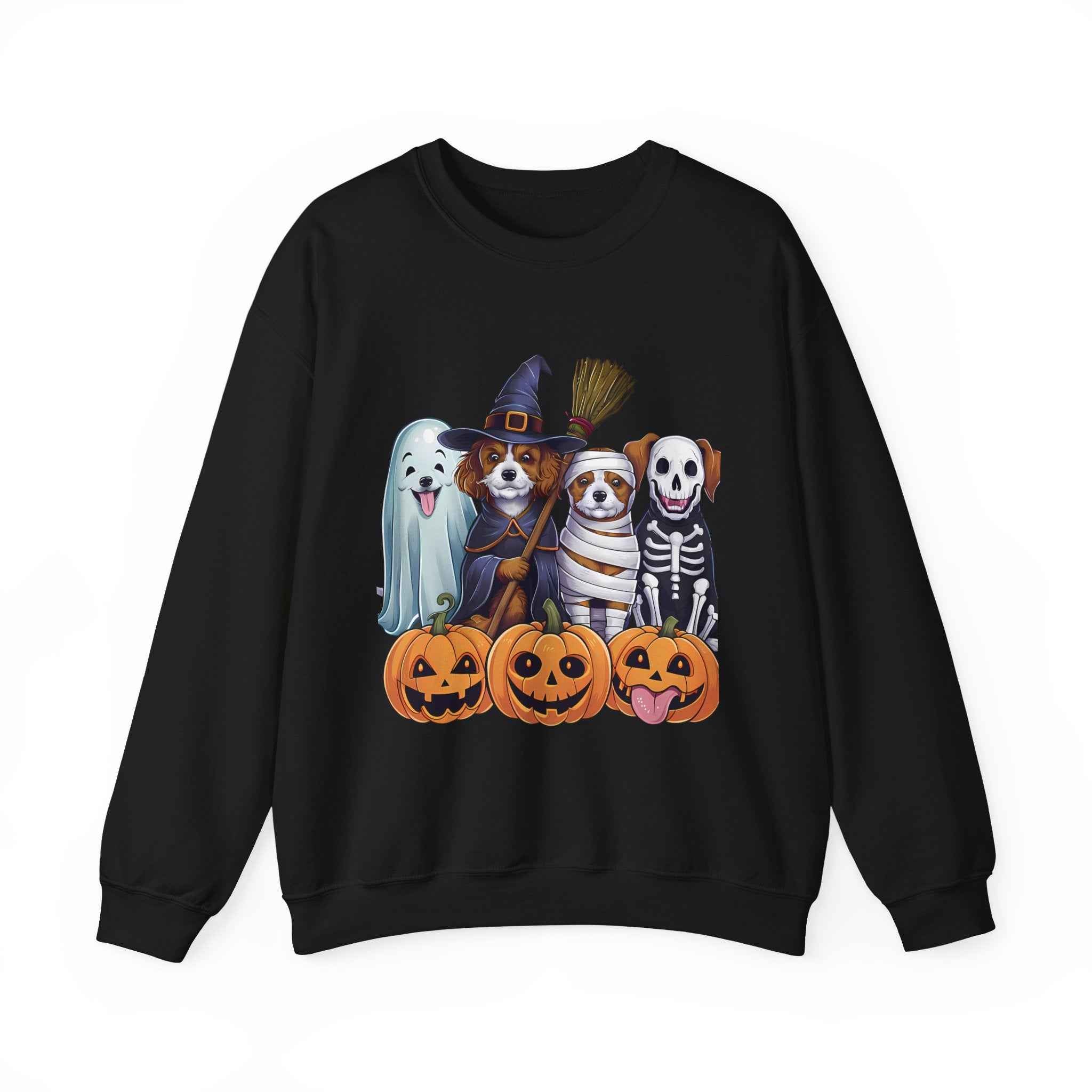 Halloween Dogs Sweatshirt - Spooky Pet Lover Crewneck for Fall Fashion and Pumpkin Style