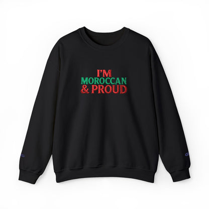 Moroccan & Proud Crewneck Sweatshirt — Patriotic Morocco Pride Pullover - Ghita Shop