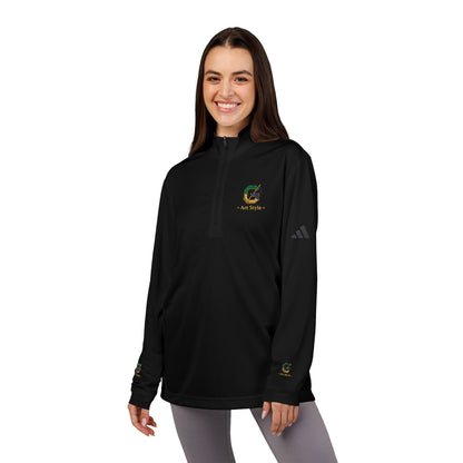 Embroidered Quarter-Zip Pullover - White Performance Golf Active Top - Ghita Shop