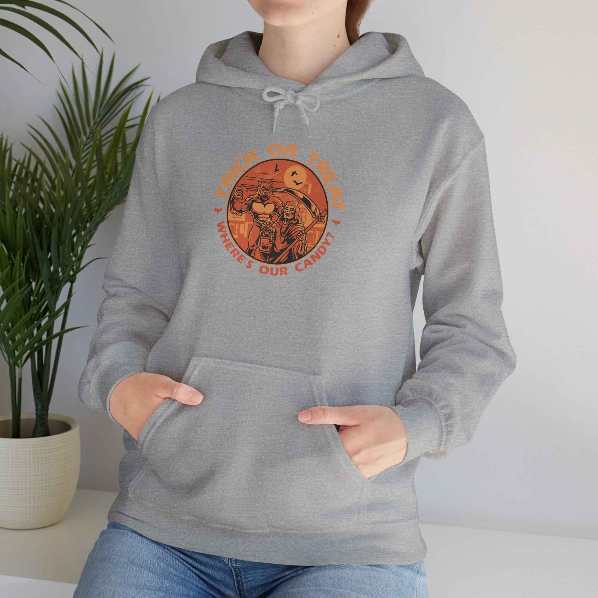 Halloween Graphic Hoodie - Werewolf vs. Grim Reaper