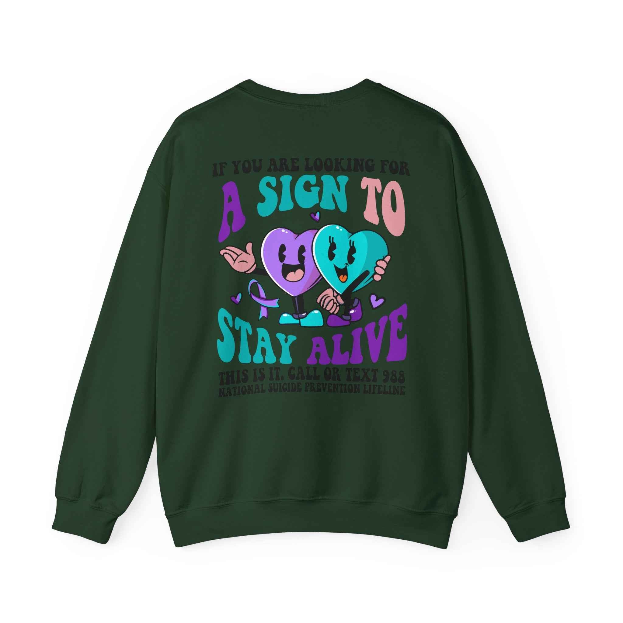Suicide Prevention Sweatshirt for Mental Health Awareness
