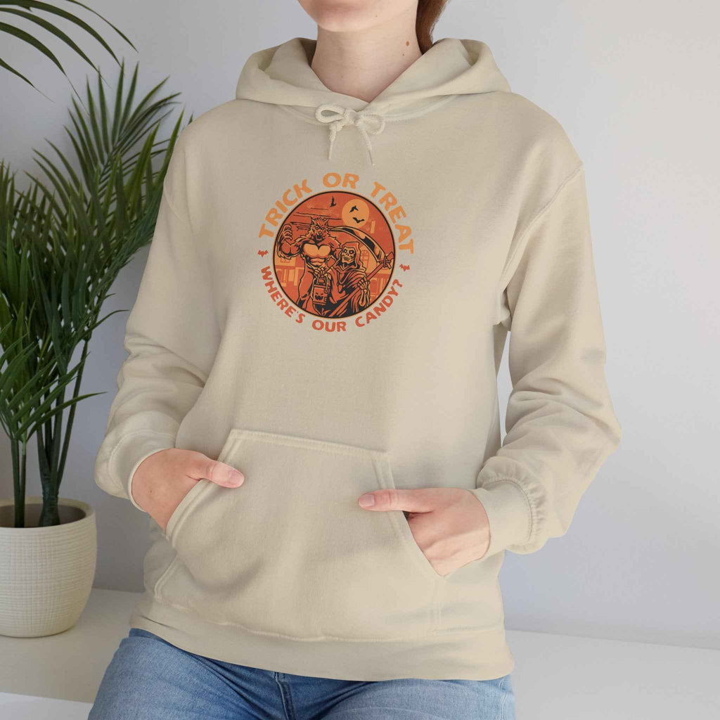 Halloween Graphic Hoodie - Werewolf vs. Grim Reaper