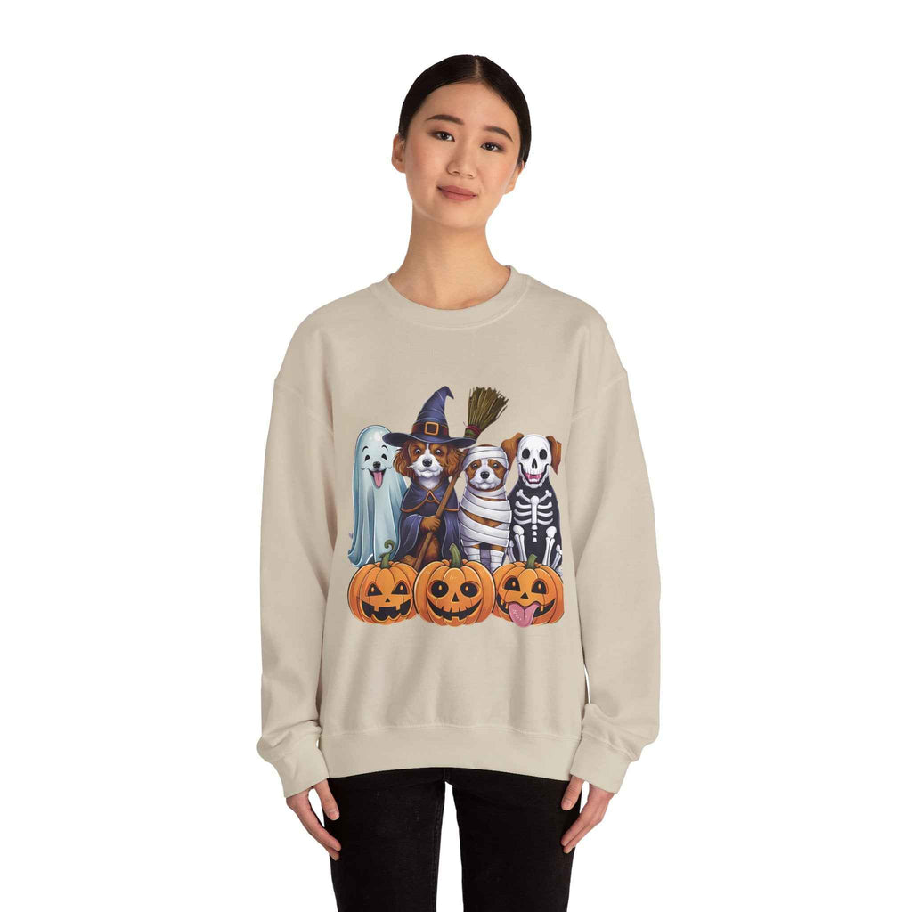 Halloween Dogs Sweatshirt - Spooky Pet Lover Crewneck for Fall Fashion and Pumpkin Style
