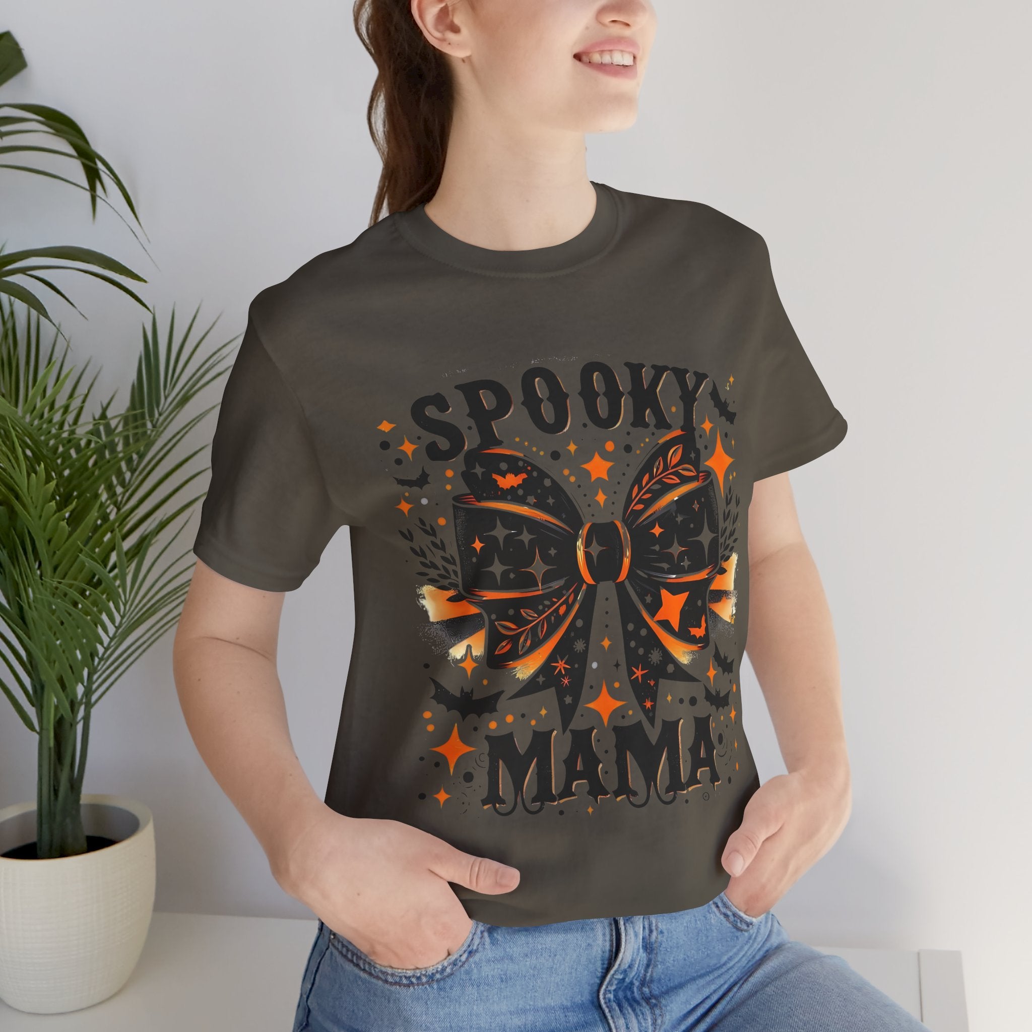 Spooky Mama T-Shirt - Unisex Jersey Tee for Halloween, Family Events, Gifts for Moms, Autumn Fashion, Casual Wear