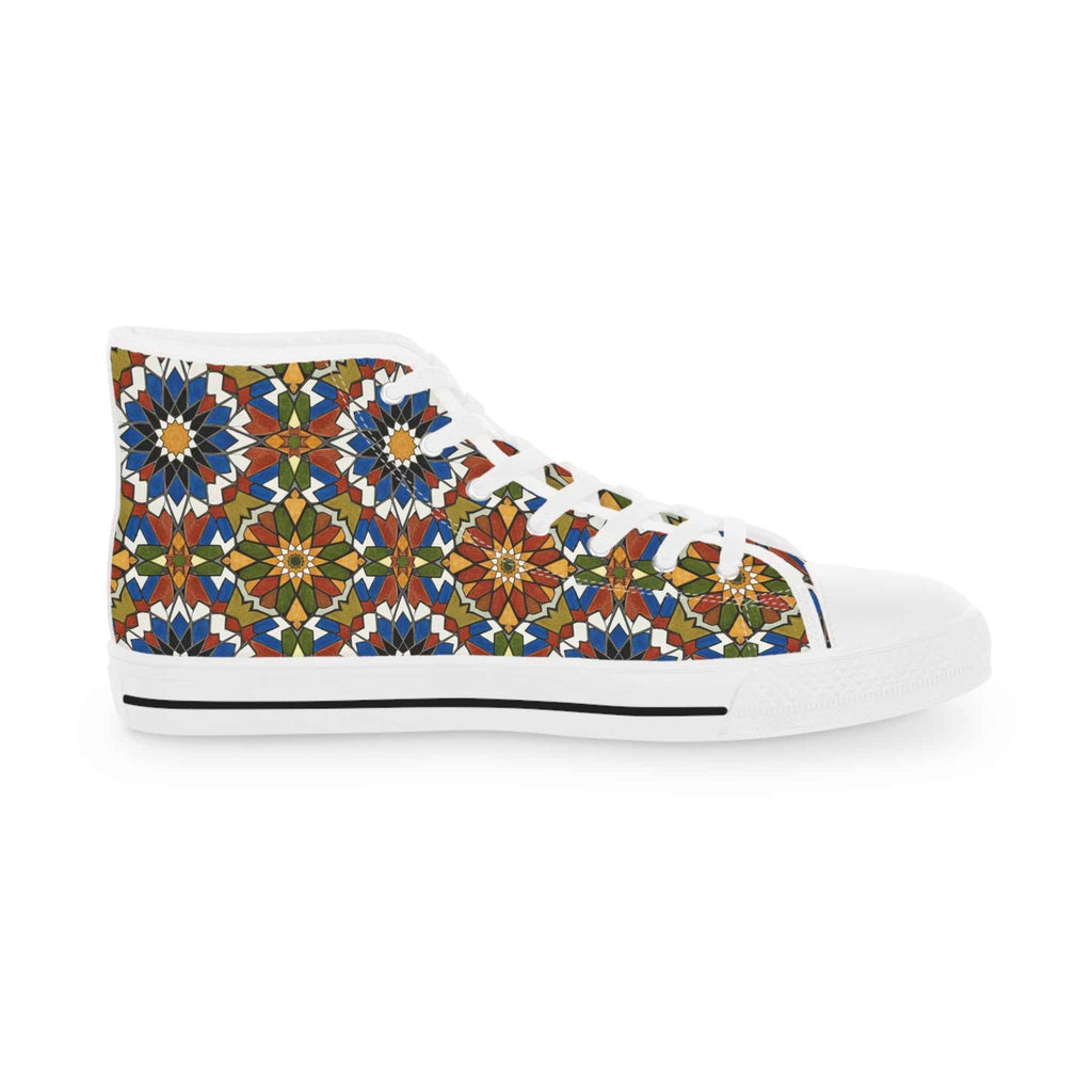 Moroccan Mosaic High-Top Sneakers: Handmade Zellige Tile Design