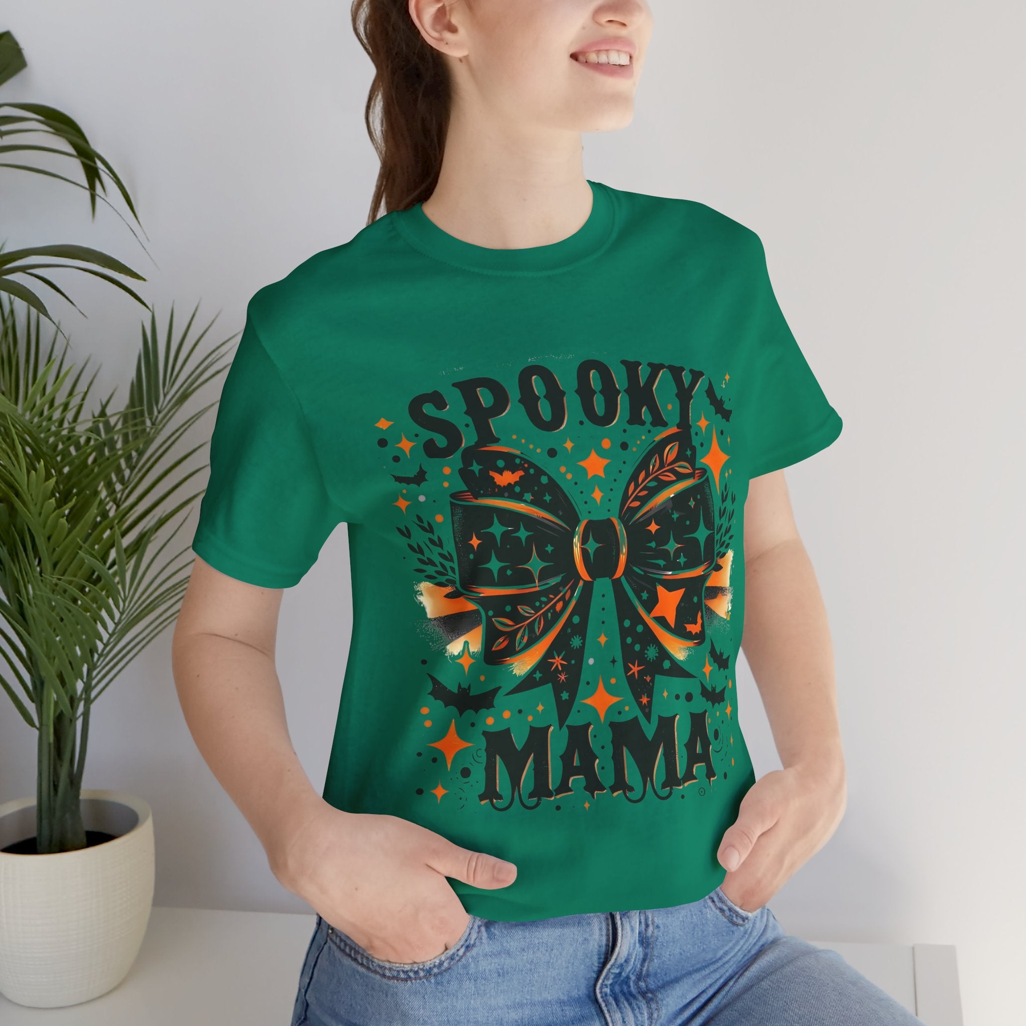 Spooky Mama T-Shirt - Unisex Jersey Tee for Halloween, Family Events, Gifts for Moms, Autumn Fashion, Casual Wear