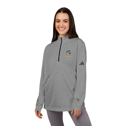 Embroidered Quarter-Zip Pullover - White Performance Golf Active Top - Ghita Shop