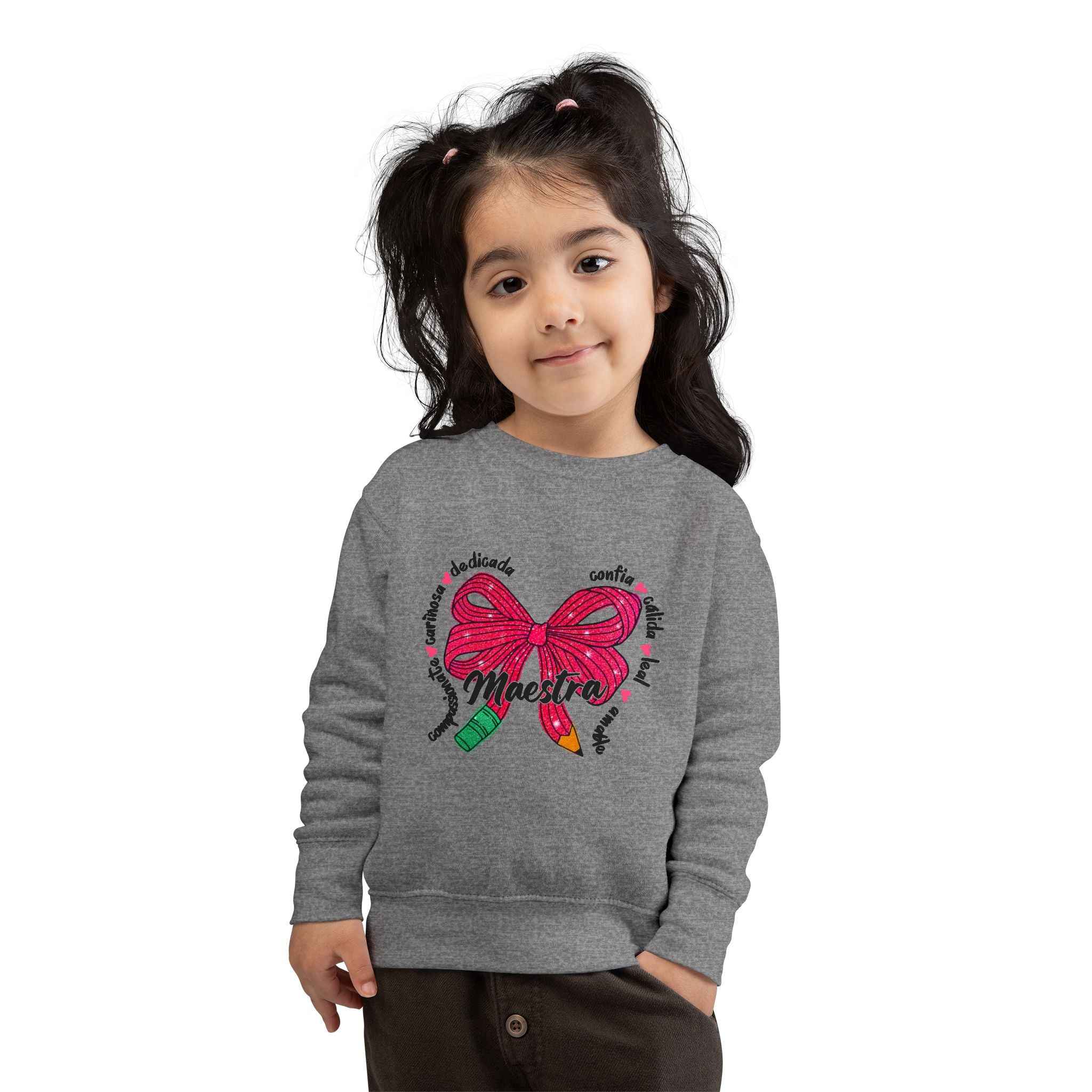 Toddler Sweatshirt with Bow Design in Colorful Style