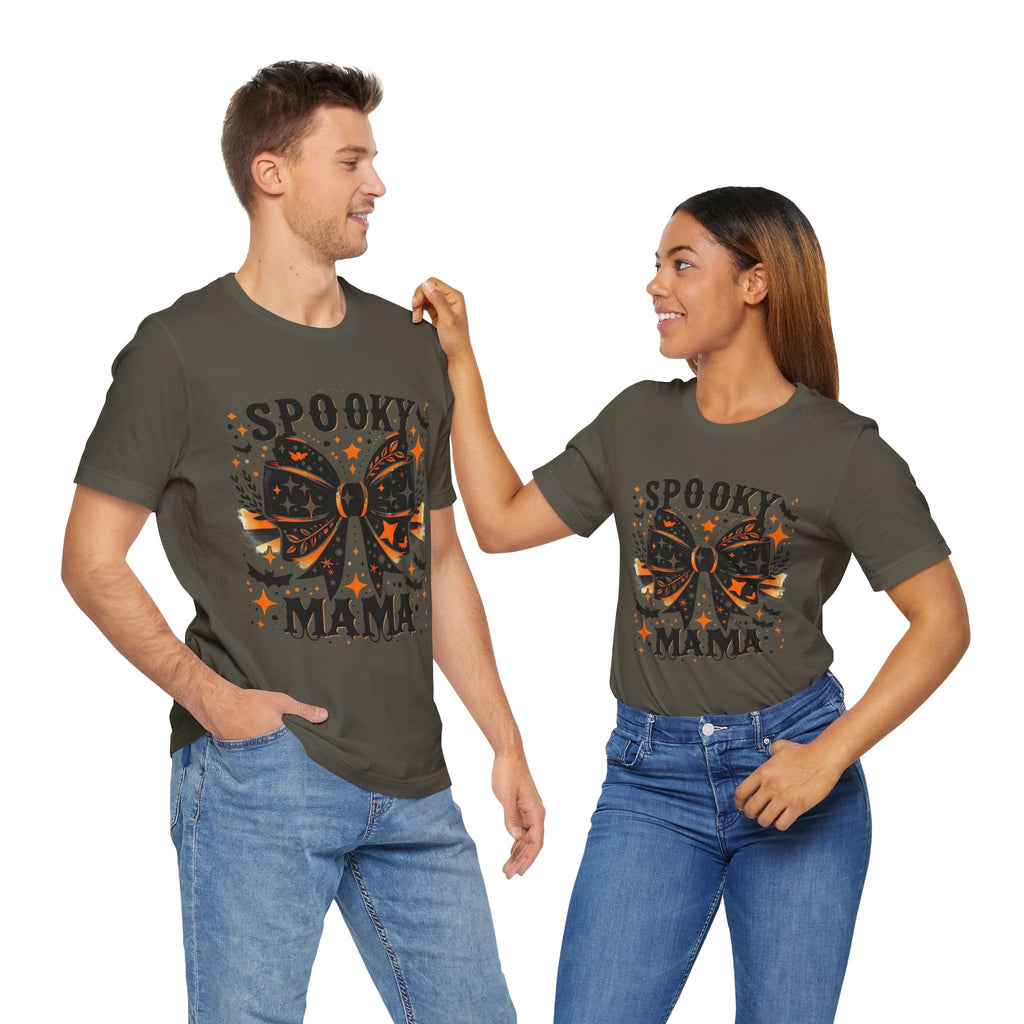 Spooky Mama T-Shirt - Unisex Jersey Tee for Halloween, Family Events, Gifts for Moms, Autumn Fashion, Casual Wear
