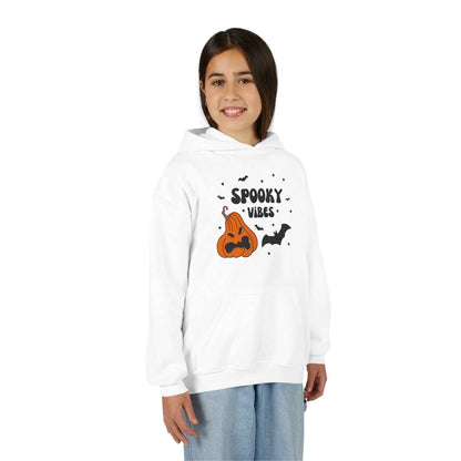 Spooky Vibes Hoodie for Kids - Cute Halloween Sweatshirt Youth Hoodie