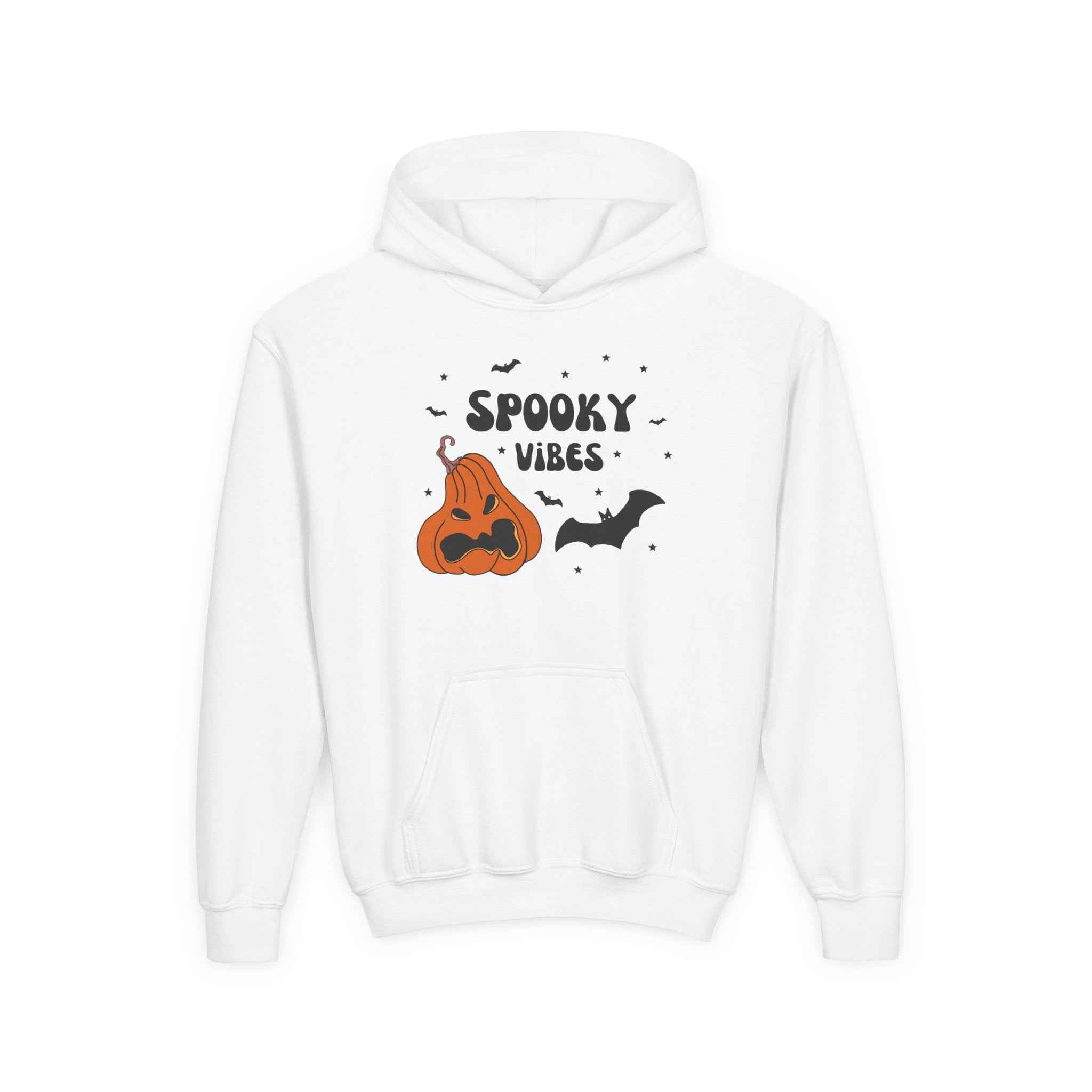 Spooky Vibes Hoodie for Kids - Cute Halloween Sweatshirt Youth Hoodie