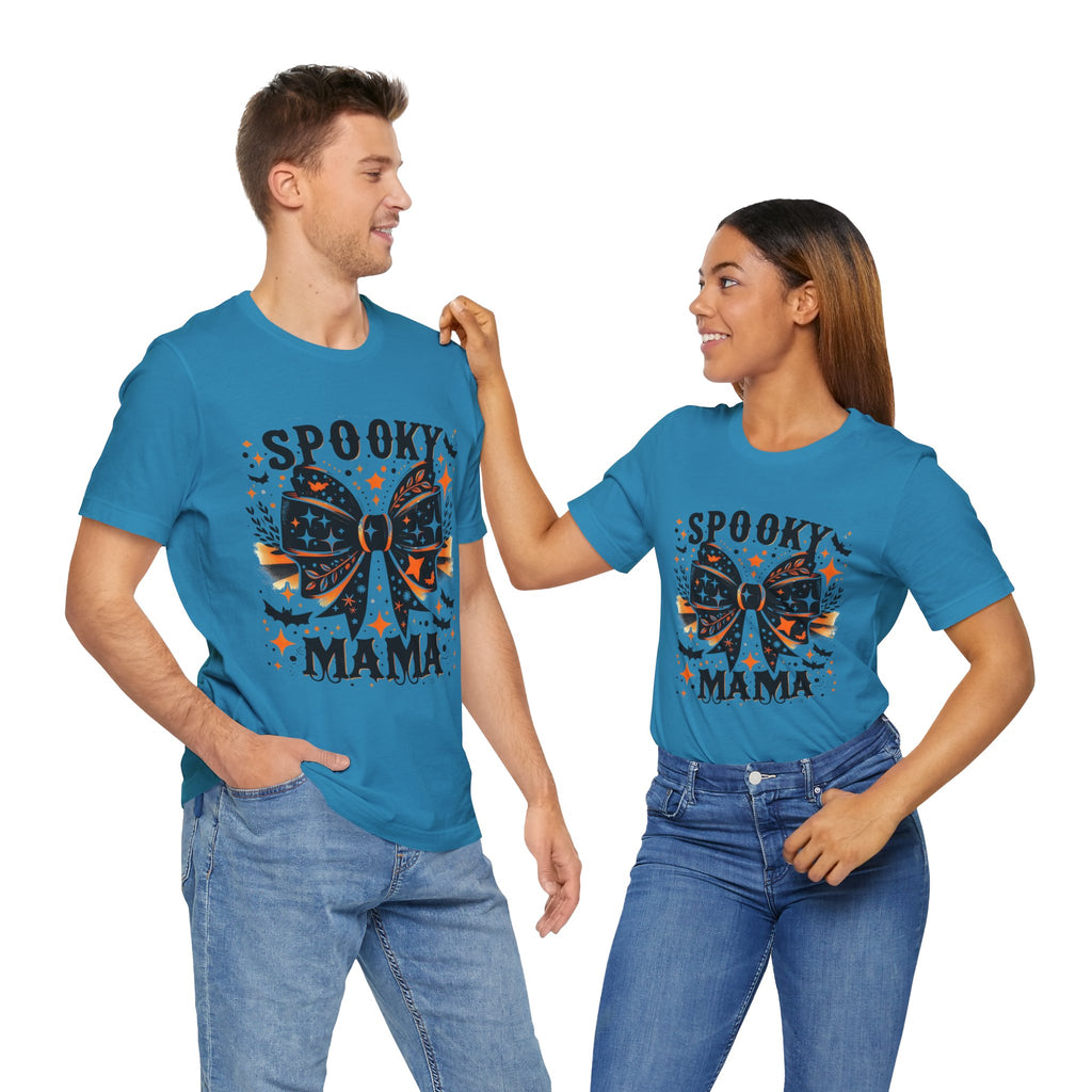 Spooky Mama T-Shirt - Unisex Jersey Tee for Halloween, Family Events, Gifts for Moms, Autumn Fashion, Casual Wear