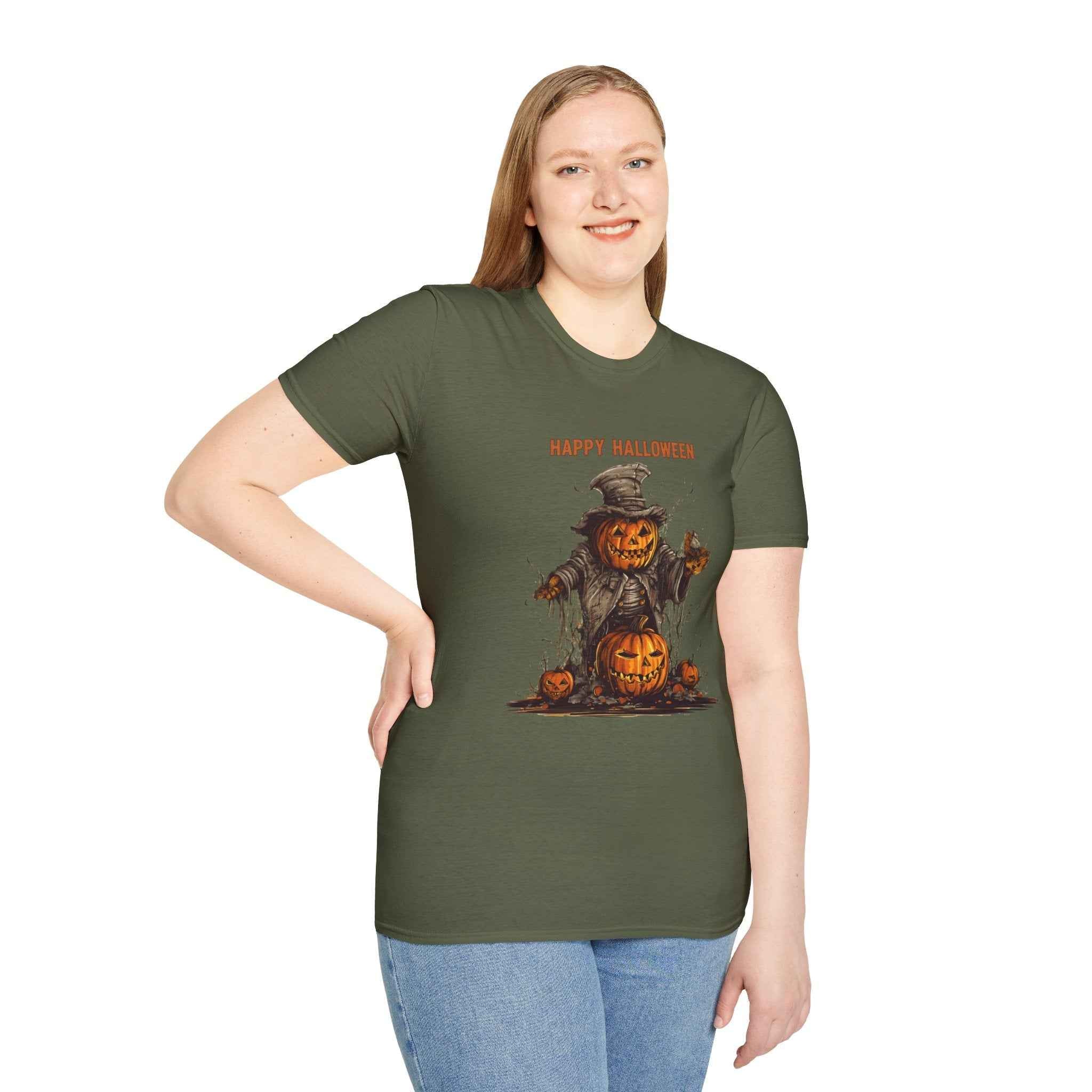 Happy Halloween T-Shirt – Unisex Pumpkin Tee for Spooky Fall Celebrations