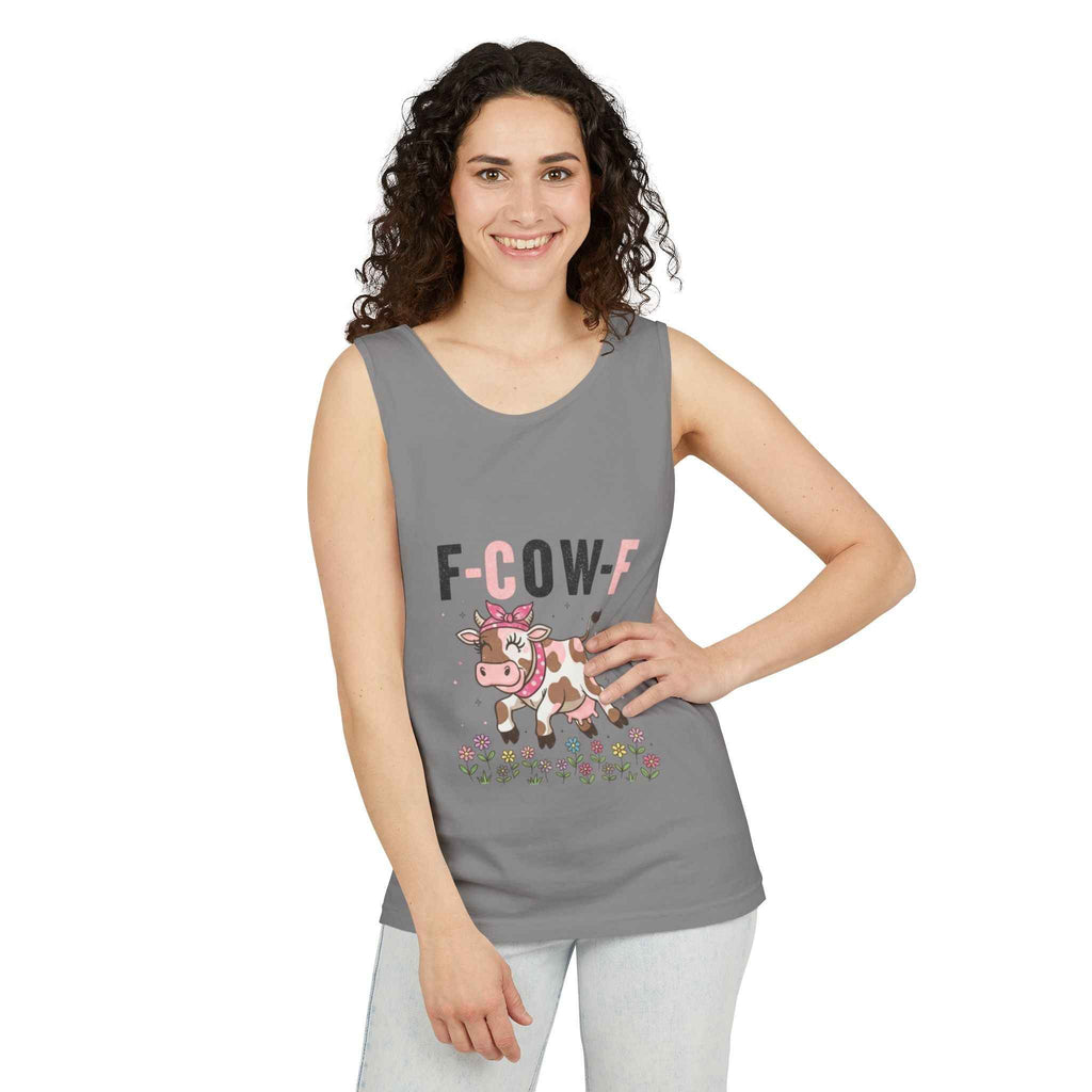 Tank Top Spooky Season Halloween Animal Humor Shirt F-Cow-F