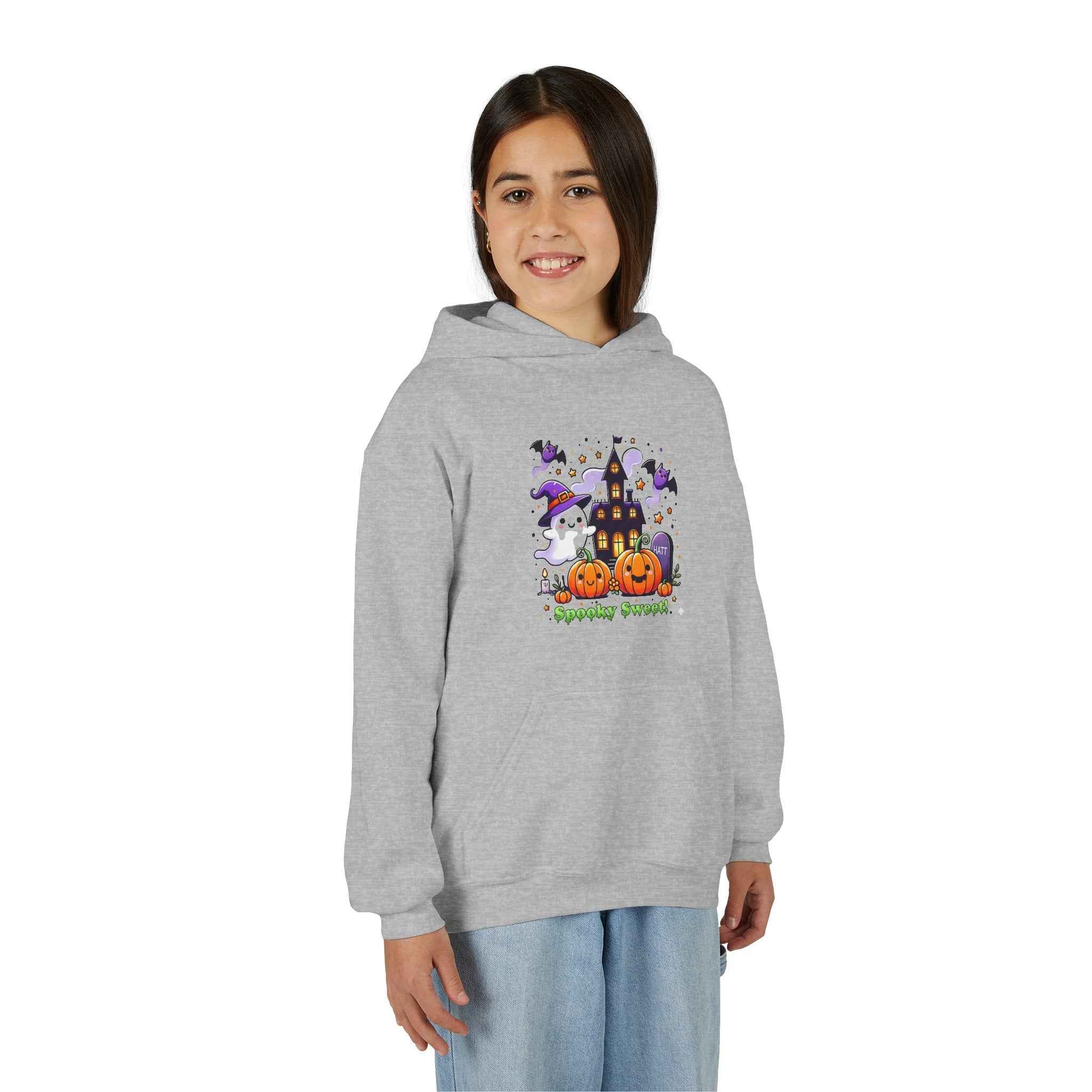 Hooded Halloween Sweatshirt - Spooky Sweet Design for Halloween Fun
