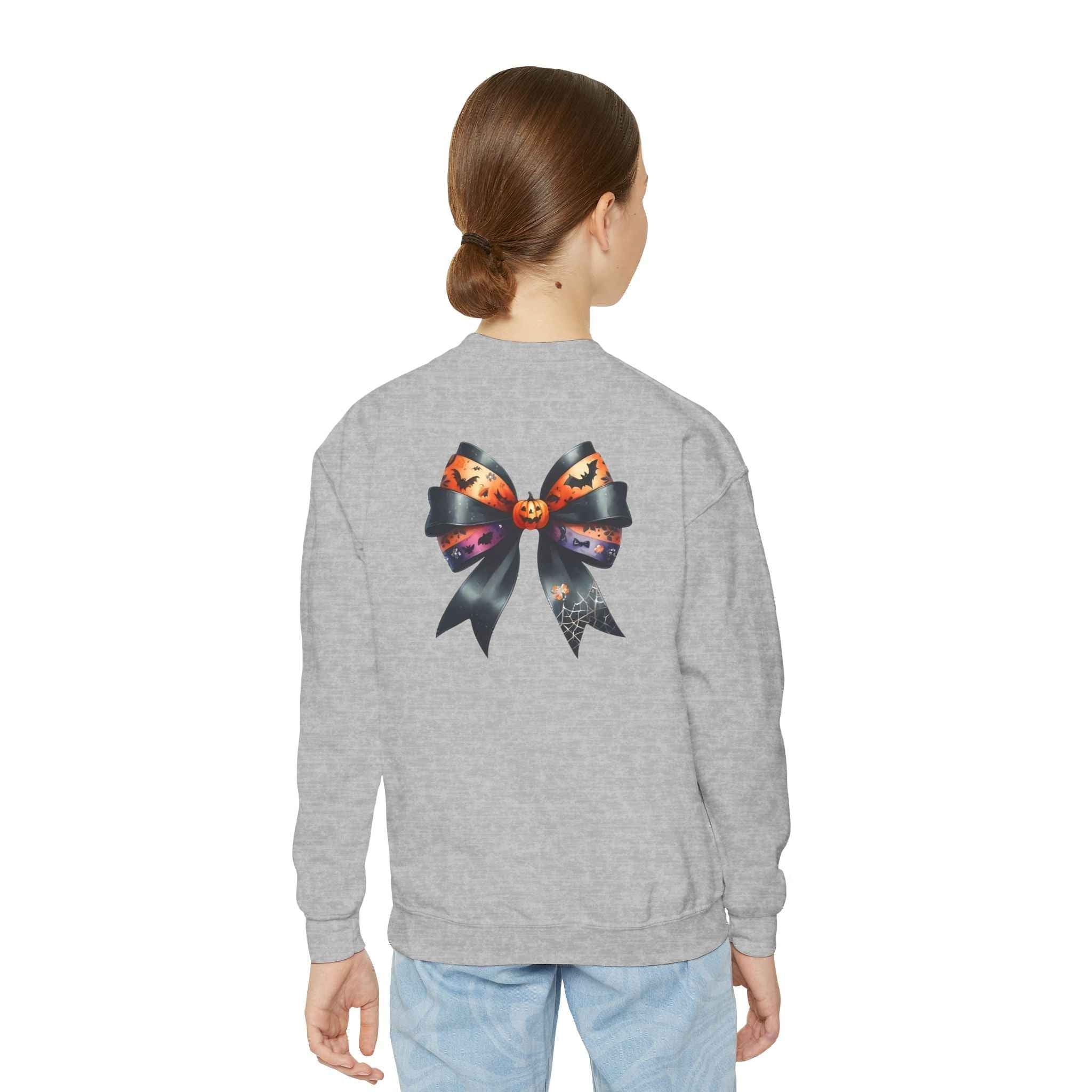 Spooky Mama Sweatshirt - Youth Crewneck for Halloween Fun
