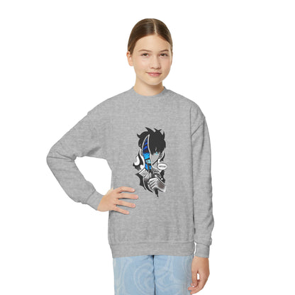 Blue Mask Anime Crewneck - Shadow Boy Design