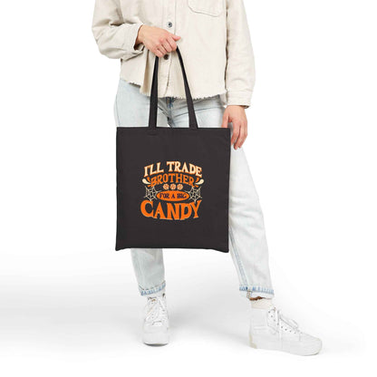 Candy Themed Tote Bag | Fun Cotton Canvas Shopping Bag, Gift for Siblings, Cute Reusable Trick-or-Treat Tote, Holiday Gift