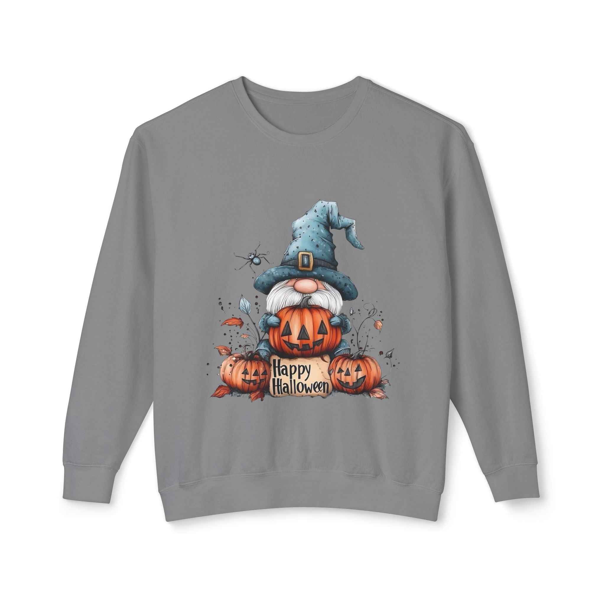 Happy Halloween Gnome Sweatshirt Unisex Lightweight Crewneck