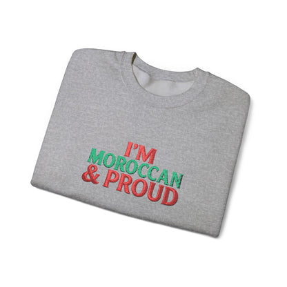 Moroccan & Proud Crewneck Sweatshirt — Patriotic Morocco Pride Pullover - Ghita Shop