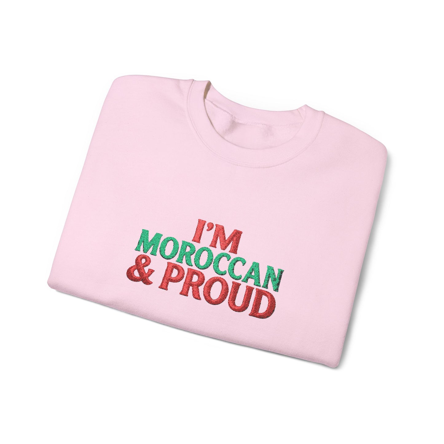Moroccan & Proud Crewneck Sweatshirt — Patriotic Morocco Pride Pullover - Ghita Shop