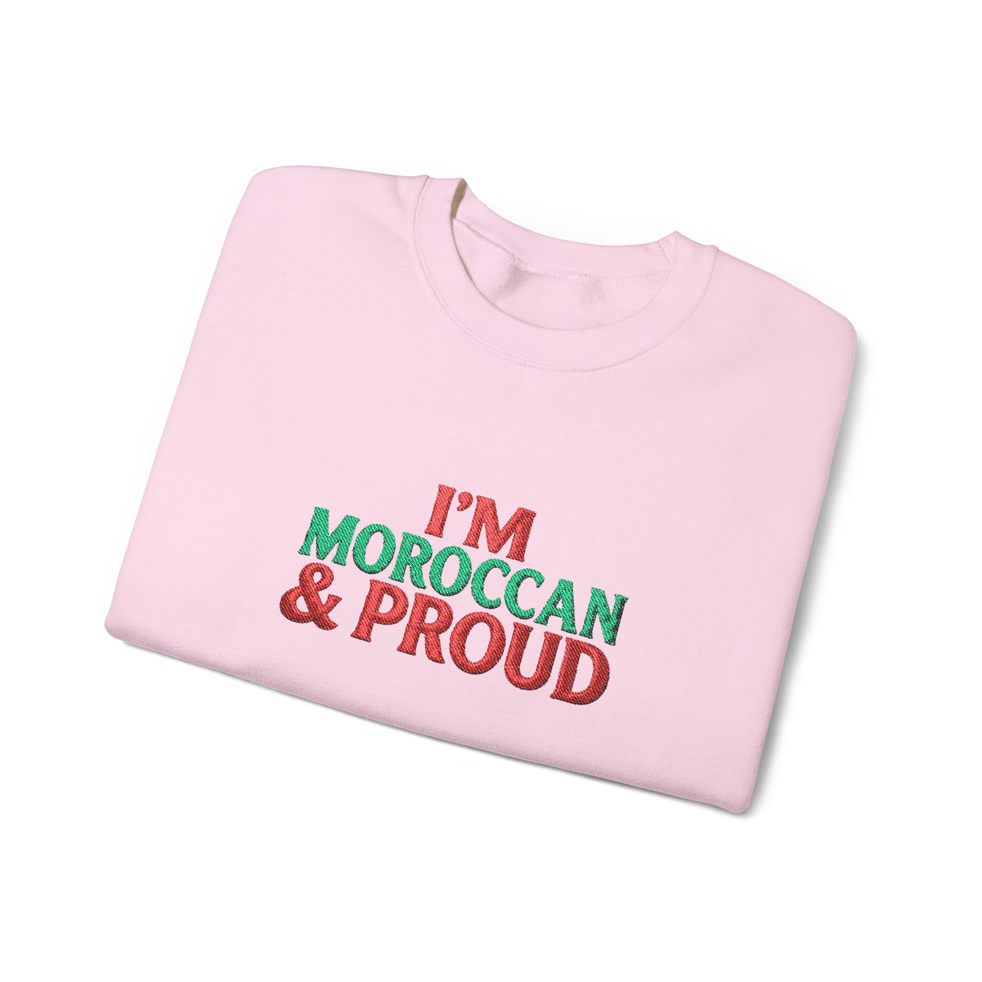 Moroccan & Proud Crewneck Sweatshirt — Patriotic Morocco Pride Pullover - Ghita Shop