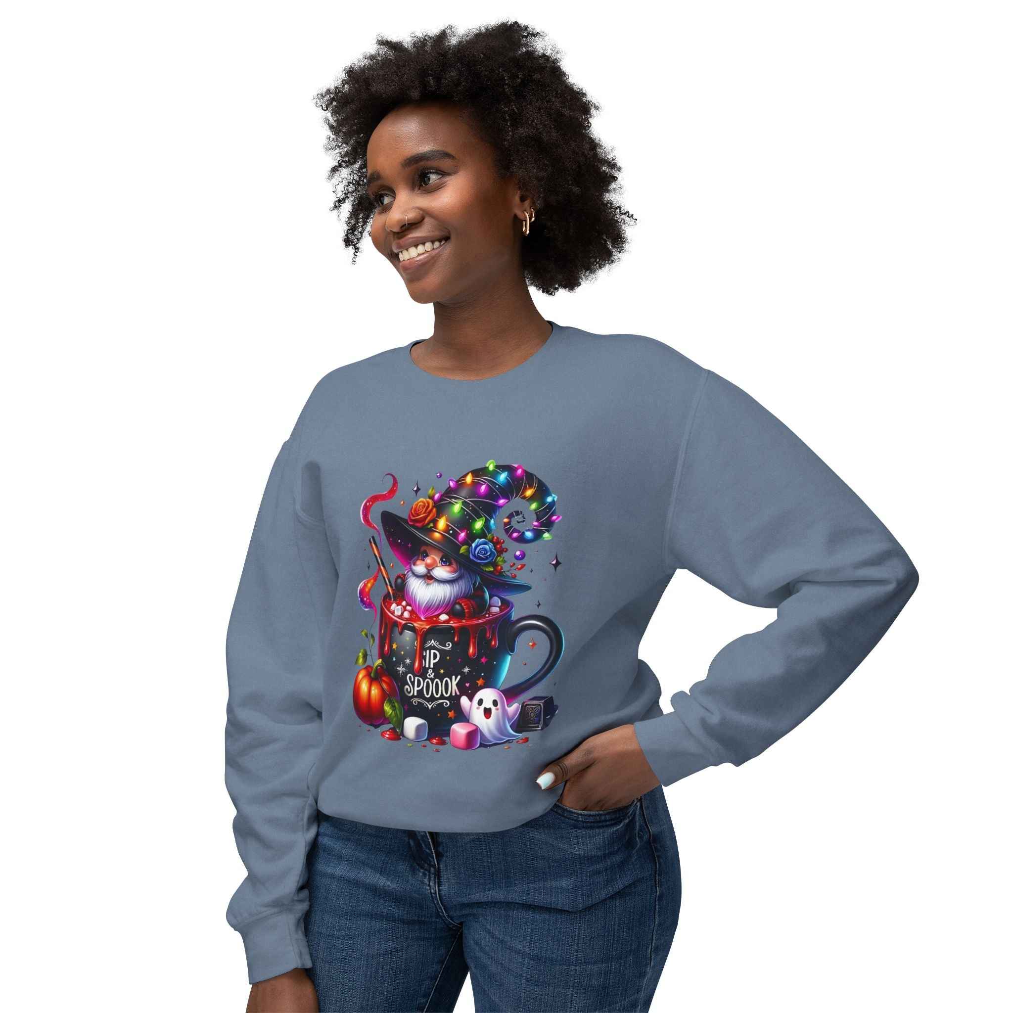 Spooky Cat Sweatshirt - Unisex Crewneck for Cat Lovers | Unique Autumn Apparel