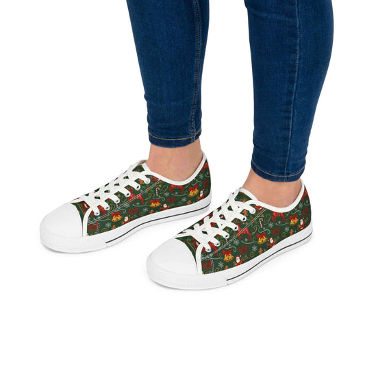 Holiday Floral Women's Low Top Sneakers