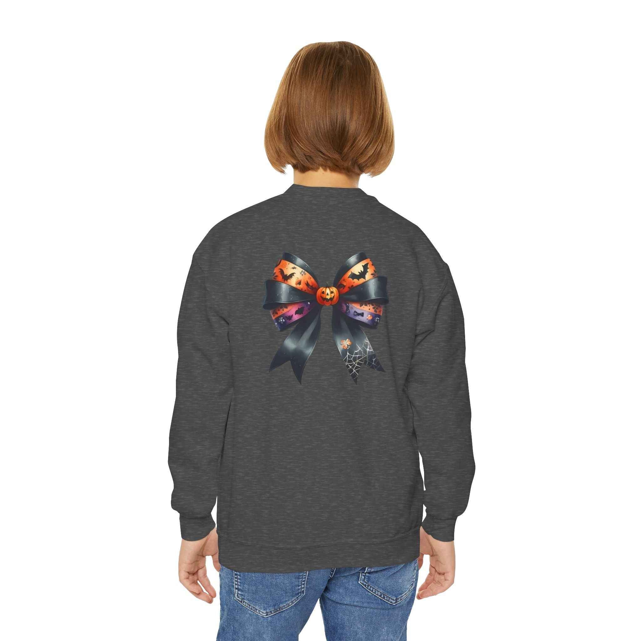 Spooky Mama Sweatshirt - Youth Crewneck for Halloween Fun