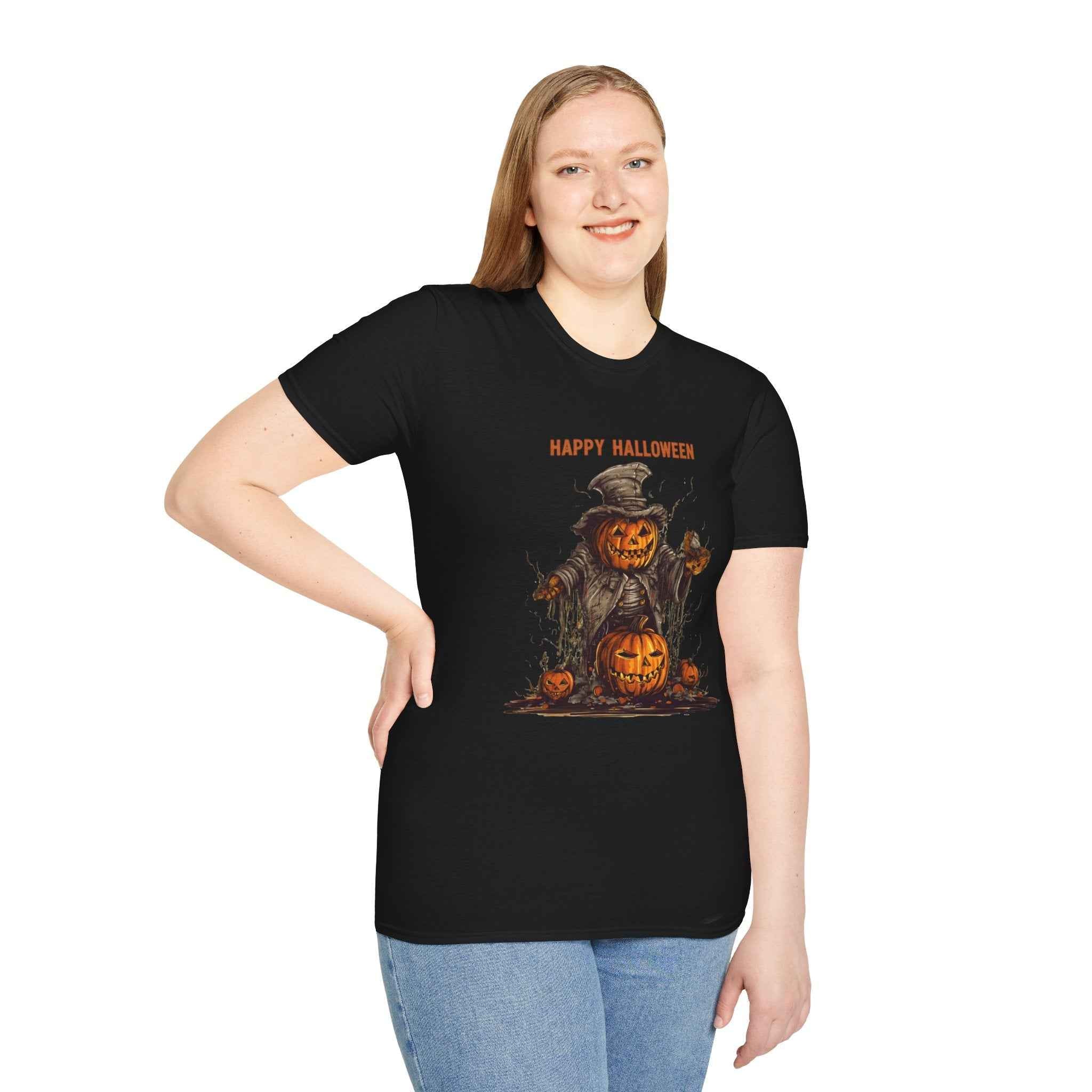 Happy Halloween T-Shirt – Unisex Pumpkin Tee for Spooky Fall Celebrations