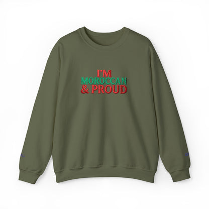 Moroccan & Proud Crewneck Sweatshirt — Patriotic Morocco Pride Pullover - Ghita Shop