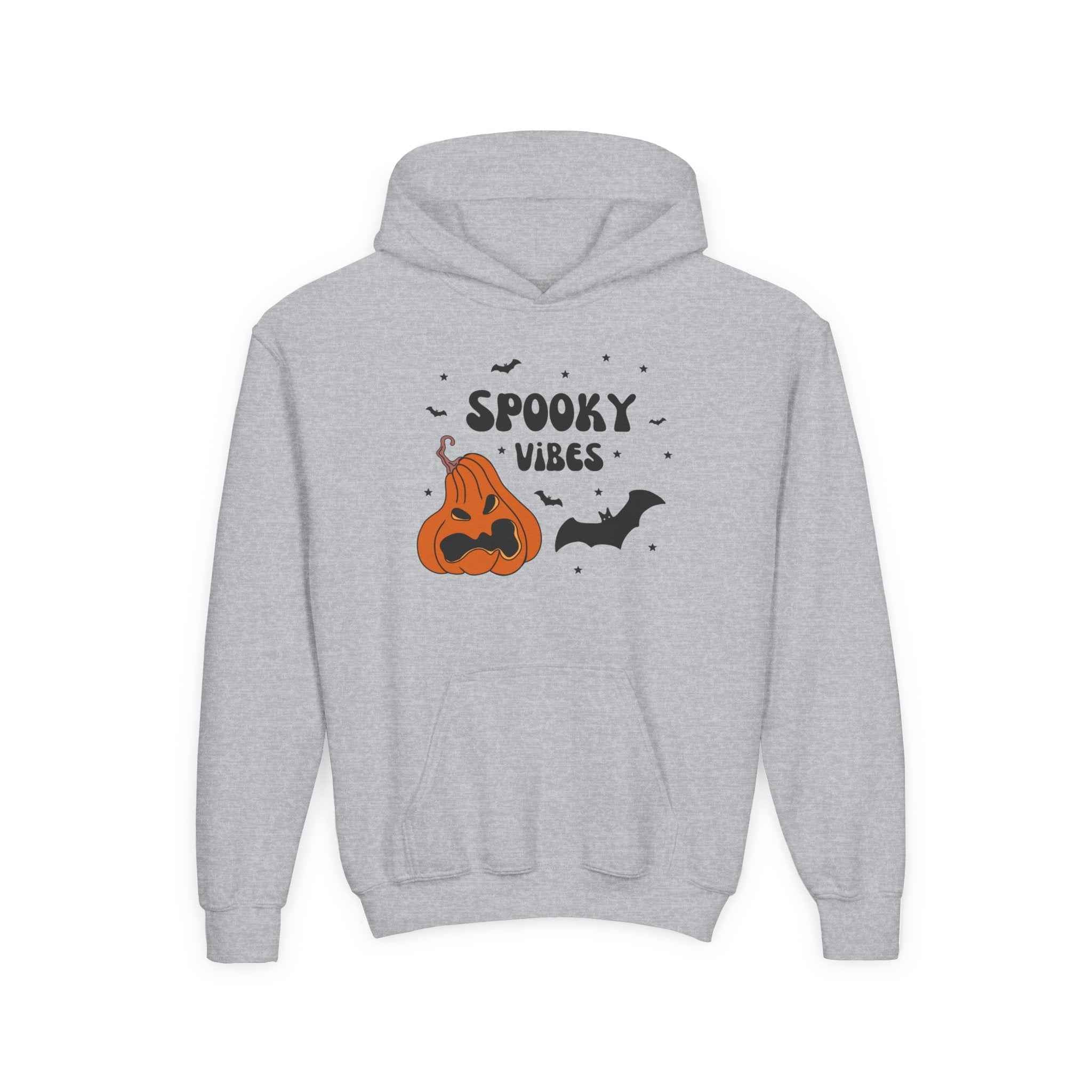 Spooky Vibes Hoodie for Kids - Cute Halloween Sweatshirt Youth Hoodie