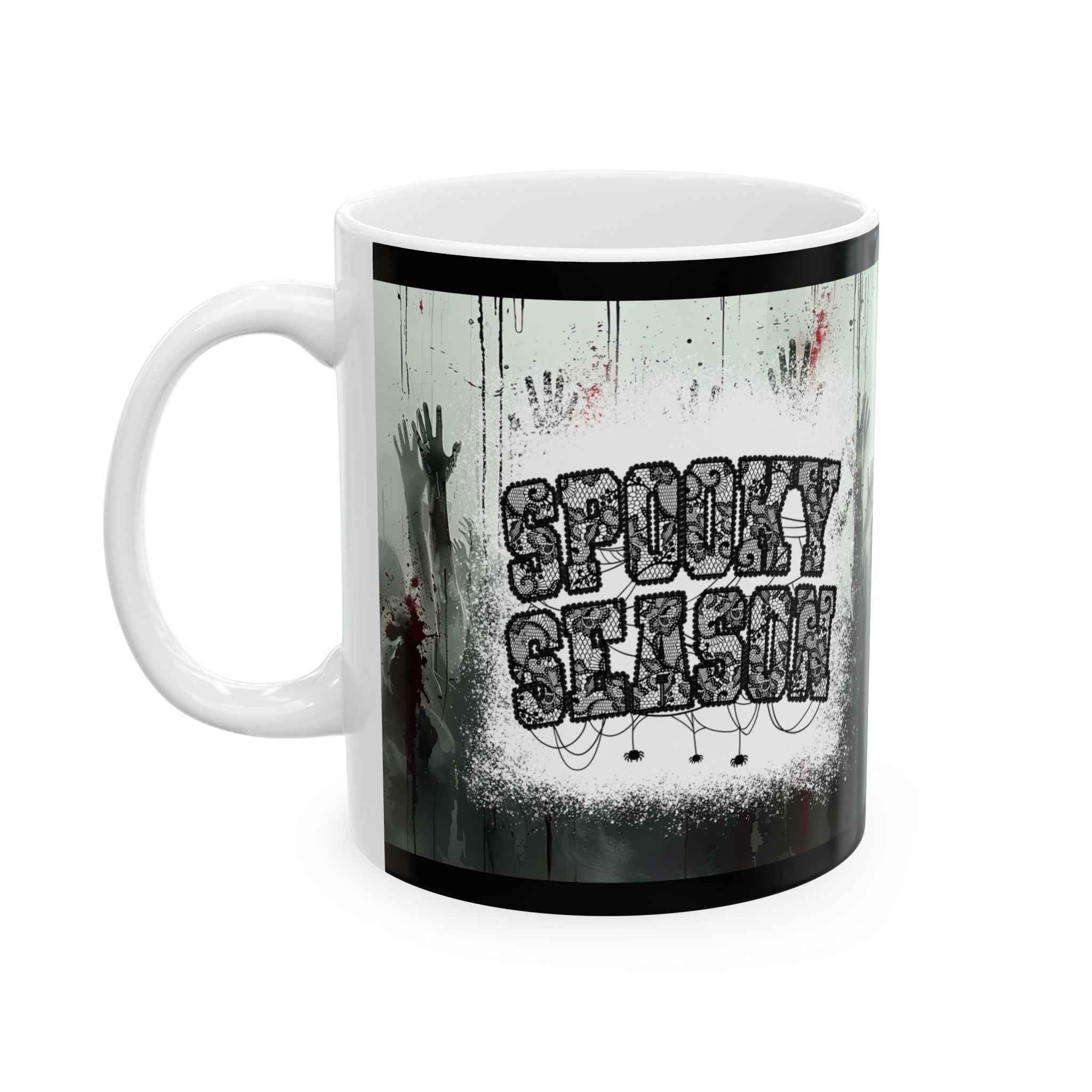 Spooky Ceramic Mug for Halloween, Unique Horror Coffee Cup Gift